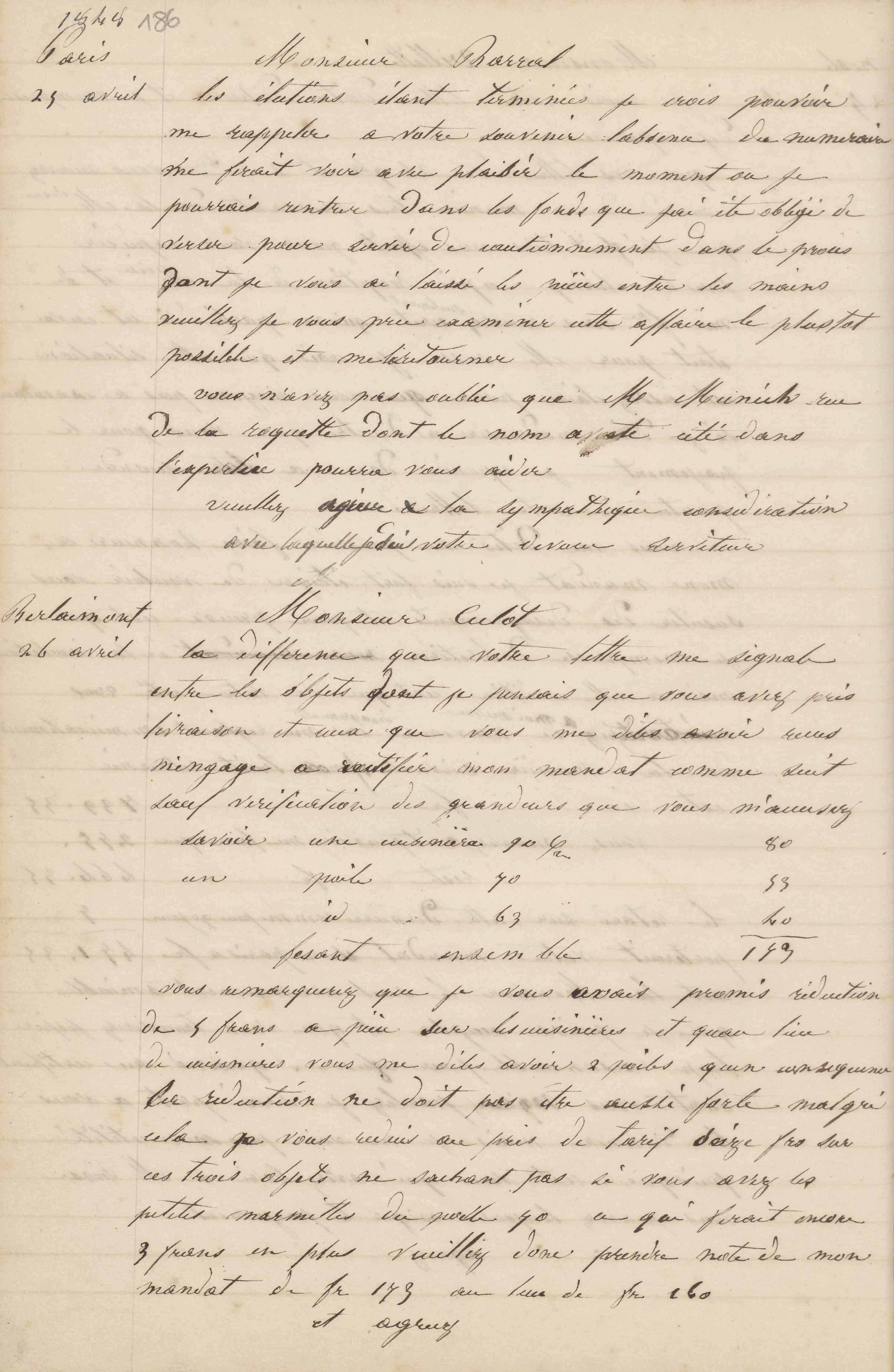 Jean-Baptiste André Godin à monsieur Culot, 26 avril 1848 Jean-Baptiste André Godin à monsieur Culot, 26 avril 1848