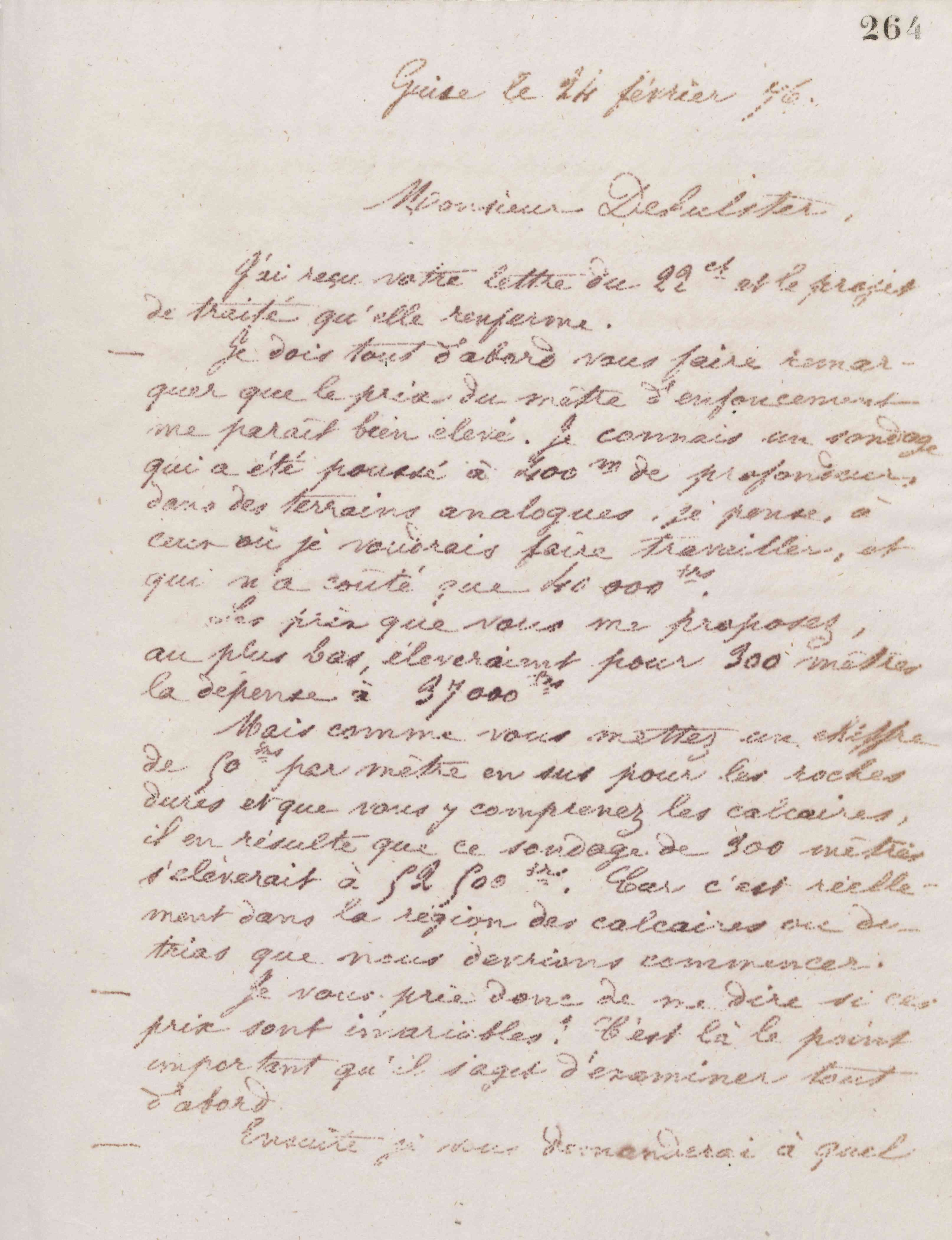 Jean-Baptiste André Godin à Henri de Hulster, 24 février 1876