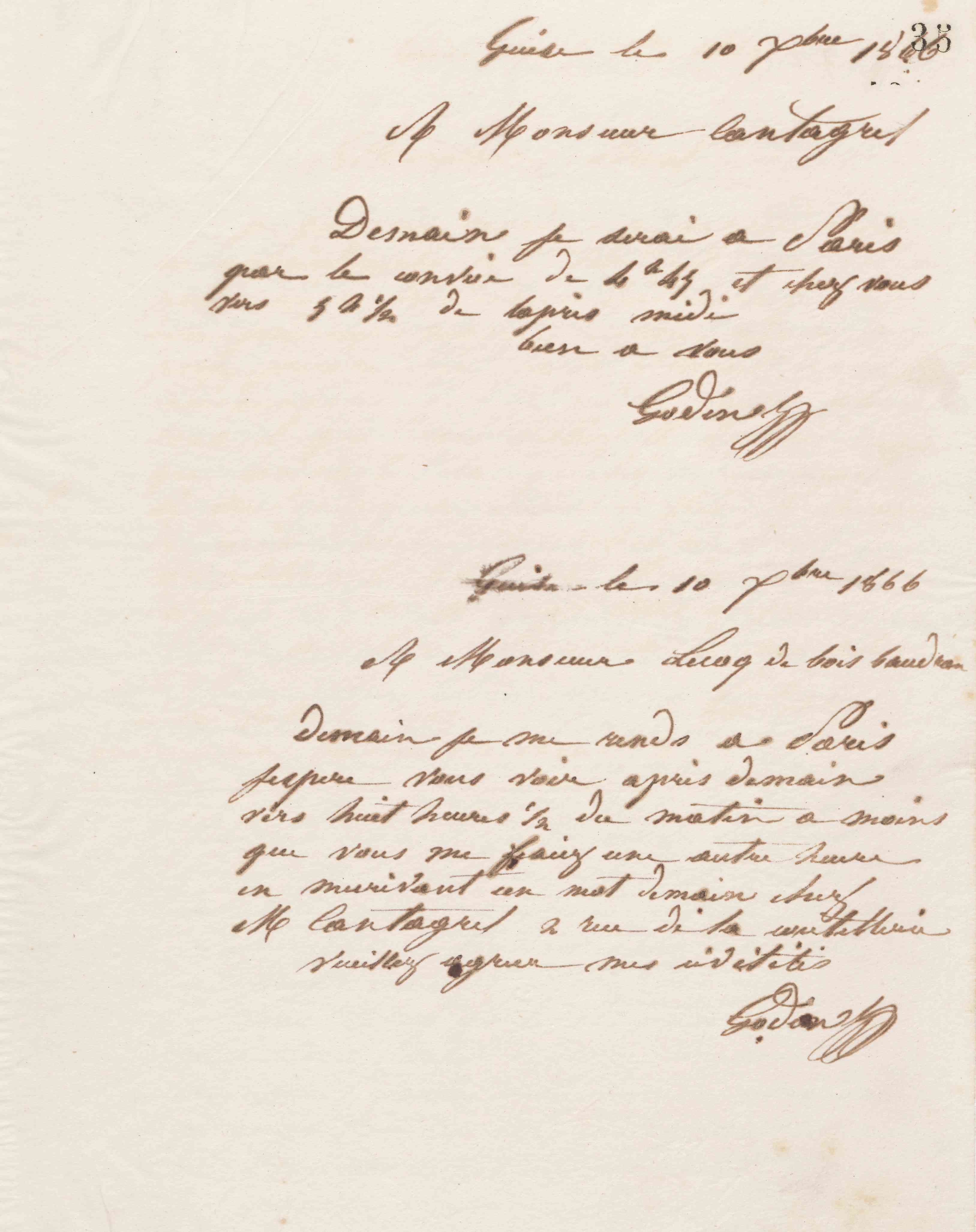 Jean-Baptiste André Godin à François Cantagrel, 10 décembre 1866
