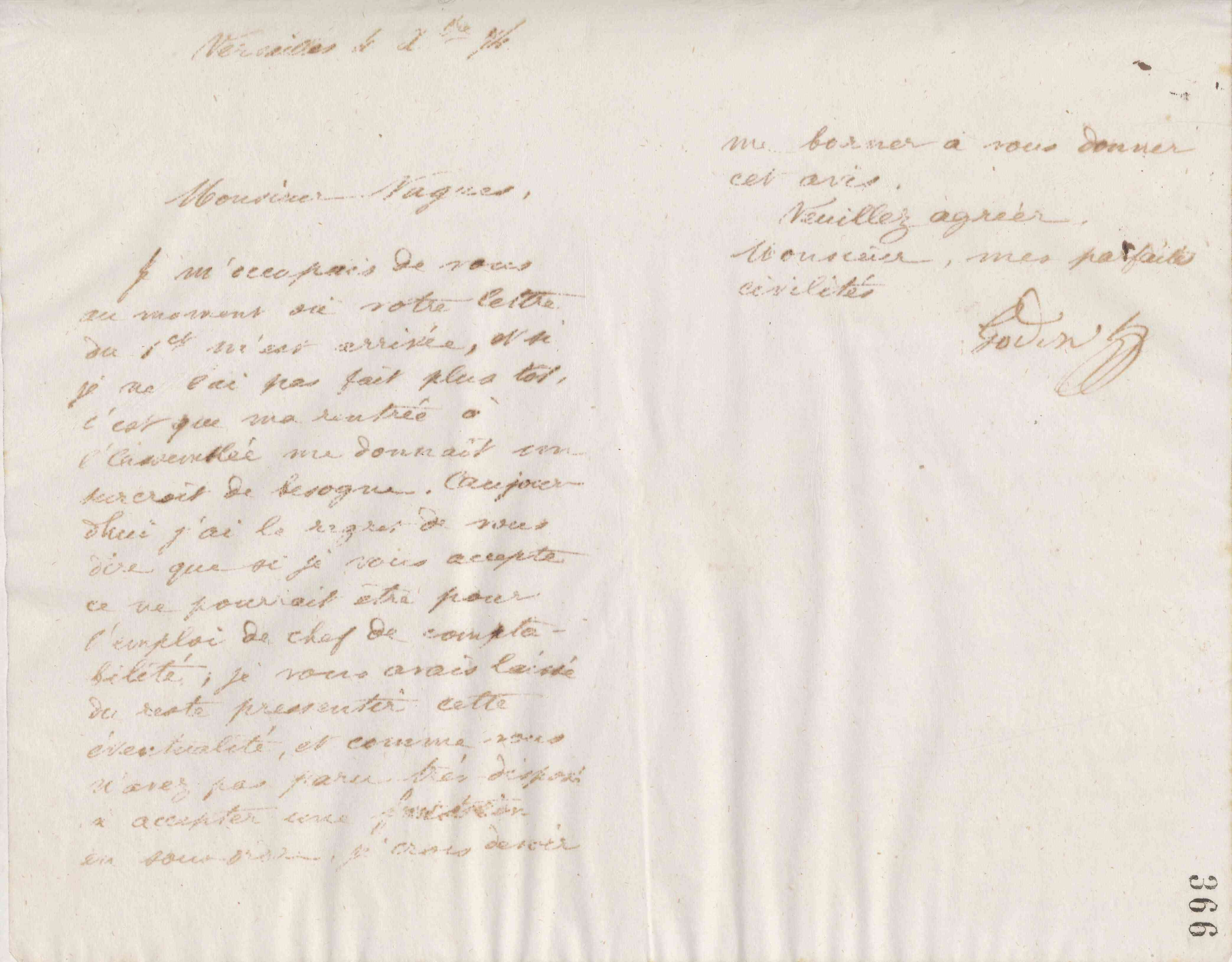 Jean-Baptiste André Godin à monsieur Nugues, 4 décembre 1874