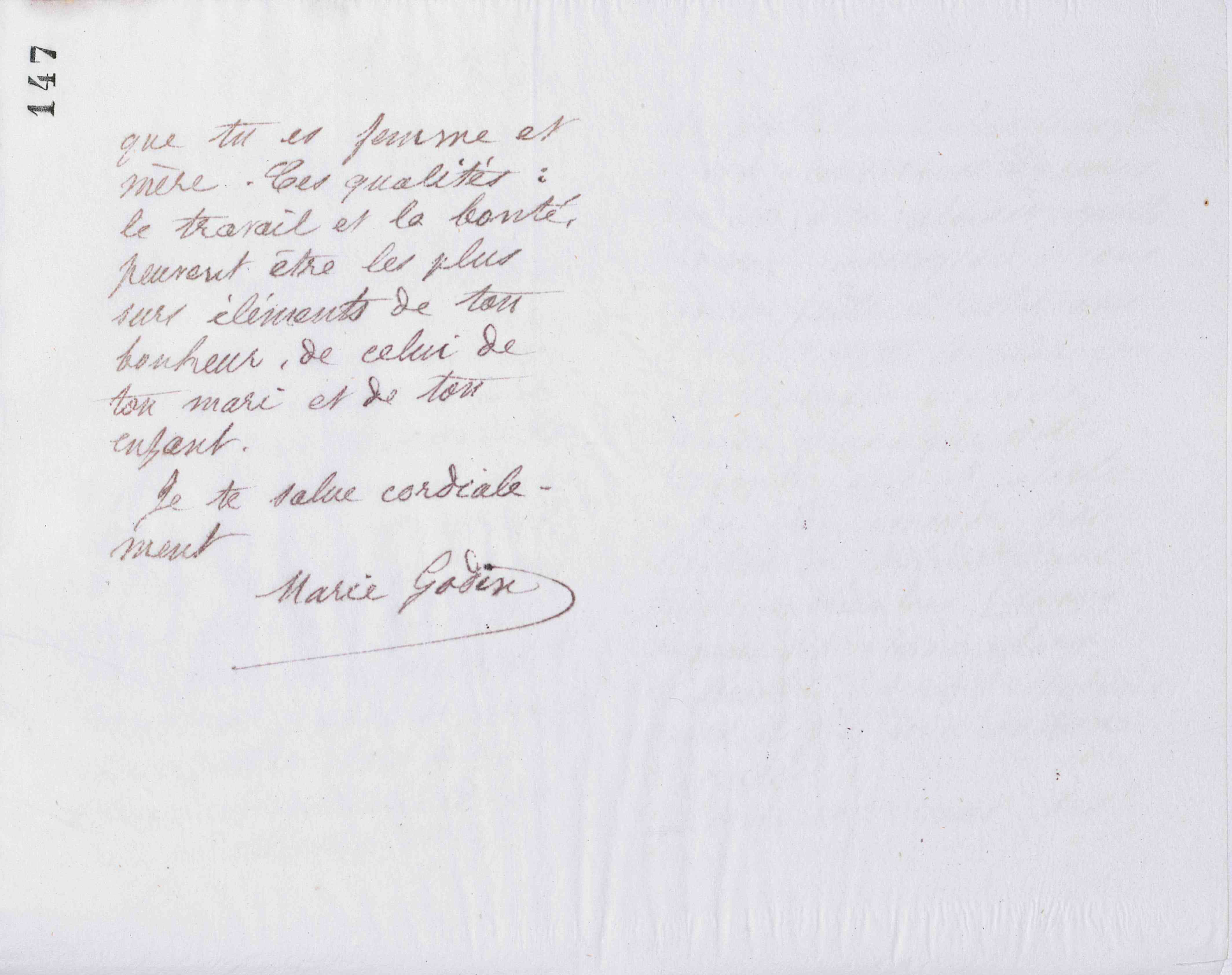 Marie Moret à Émilienne Tétier, 22 juillet 1887