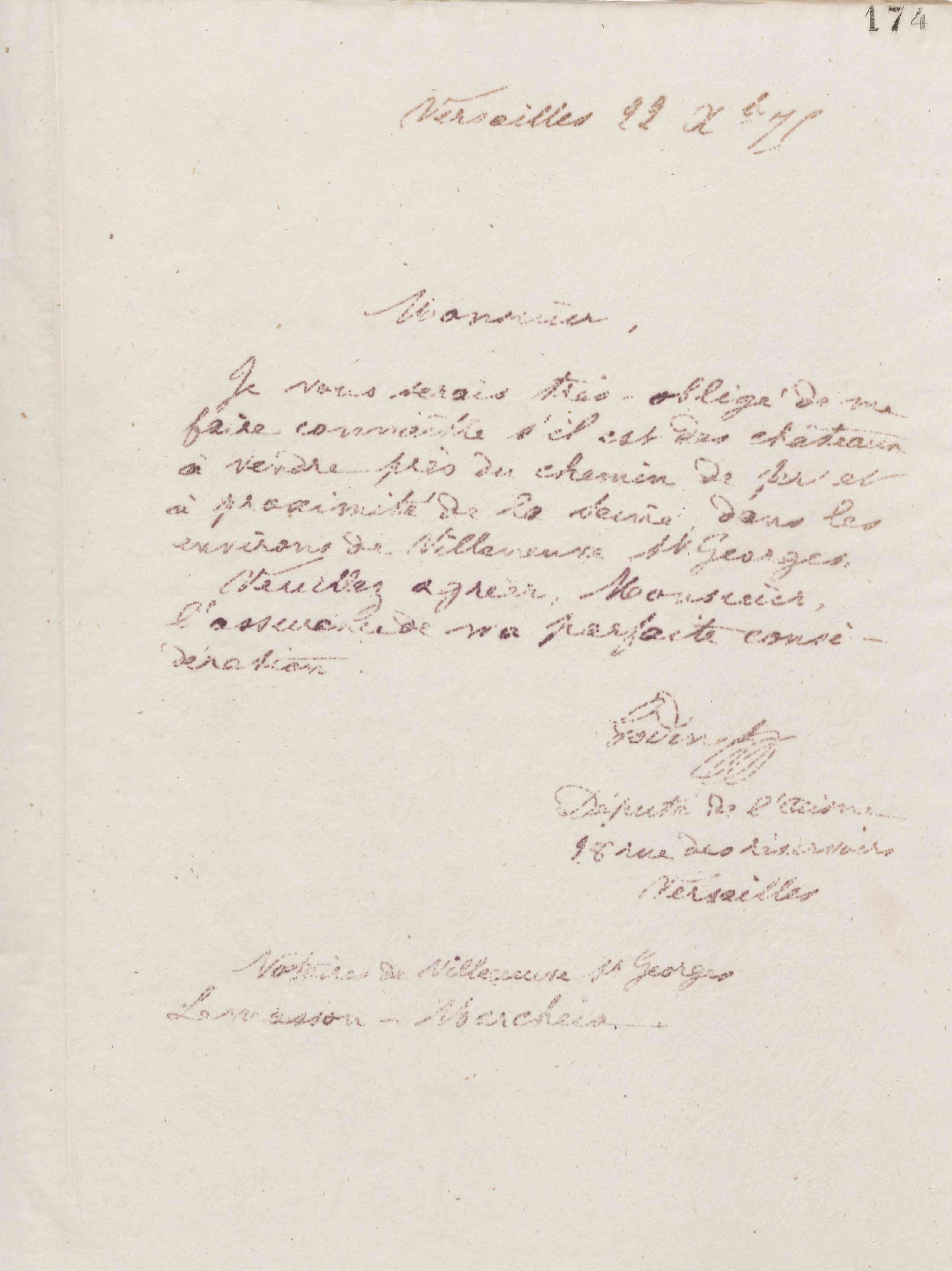 Jean-Baptiste André Godin à messieurs Lemasson et François Marcheix, notaires à Villeneuve-Saint-Georges, 22 décembre 1875