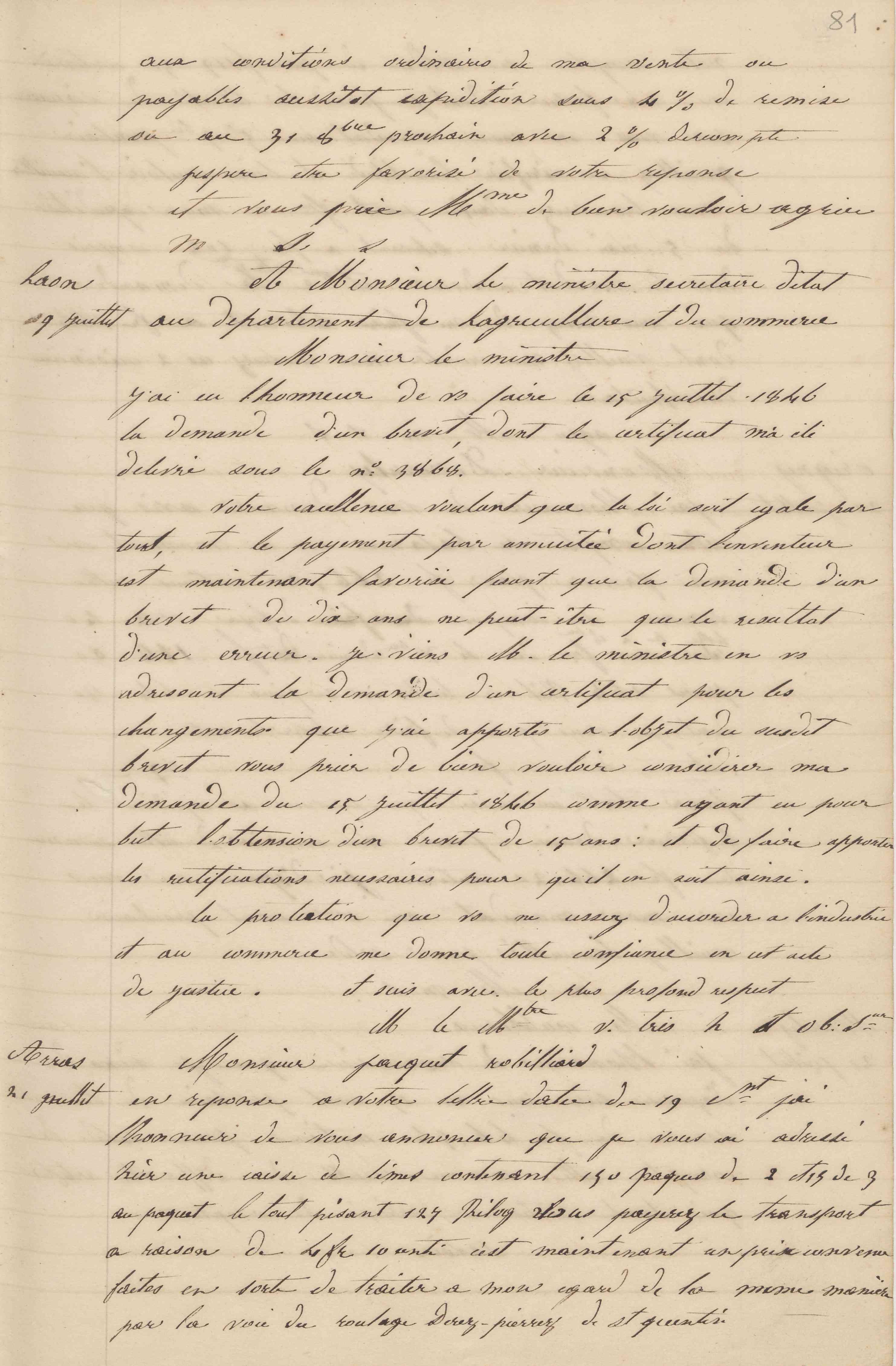 Jean-Baptiste André Godin à madame veuve François, 20 juillet 1847 Jean-Baptiste André Godin à madame veuve François, 20 juillet 1847