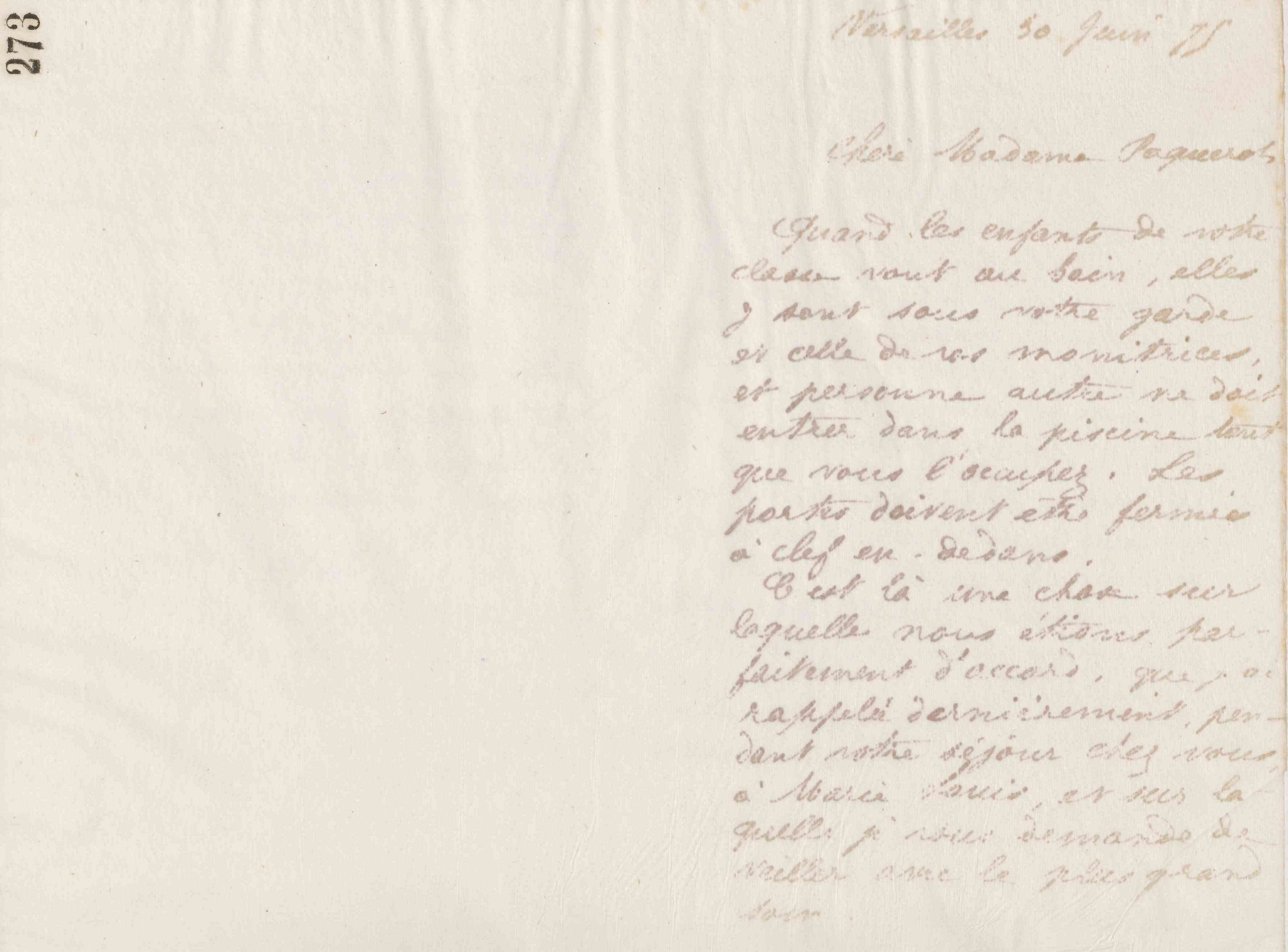 Marie Moret à Marie Anastasie Paquerot, 30 juin 1875