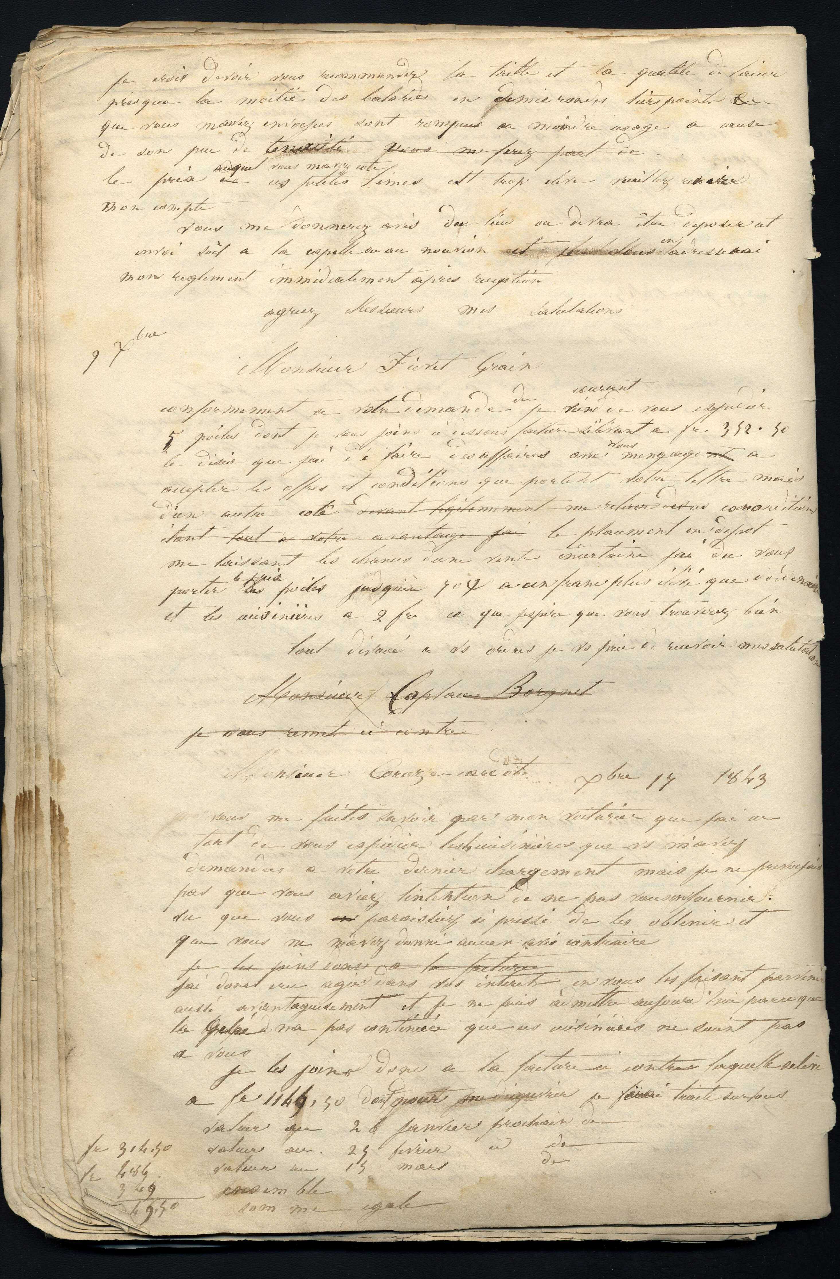 Jean-Baptiste André Godin à monsieur Coroze-Cardot, 17 décembre 1843
