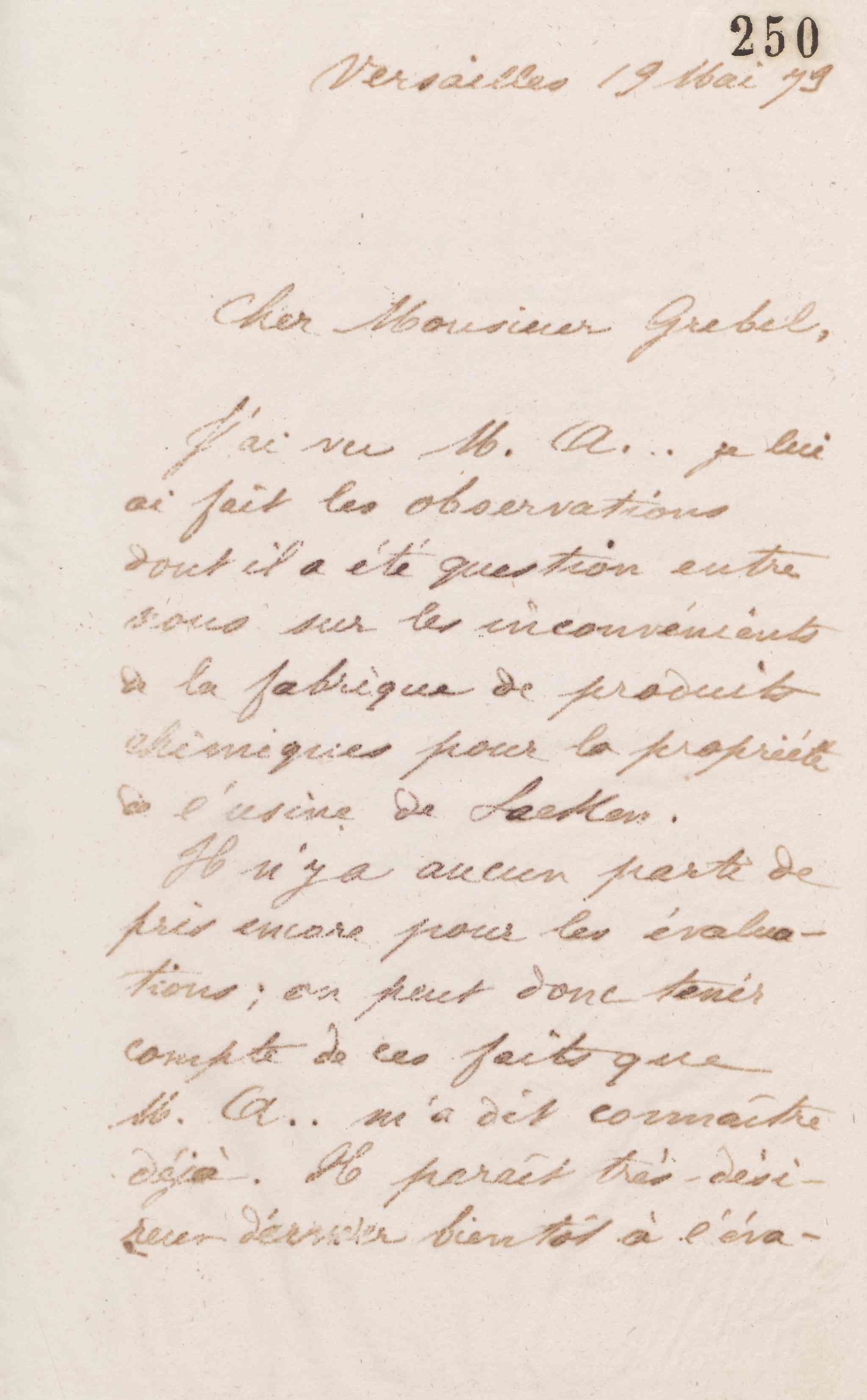 Jean-Baptiste André Godin à Alphonse Grebel, 19 mai 1873