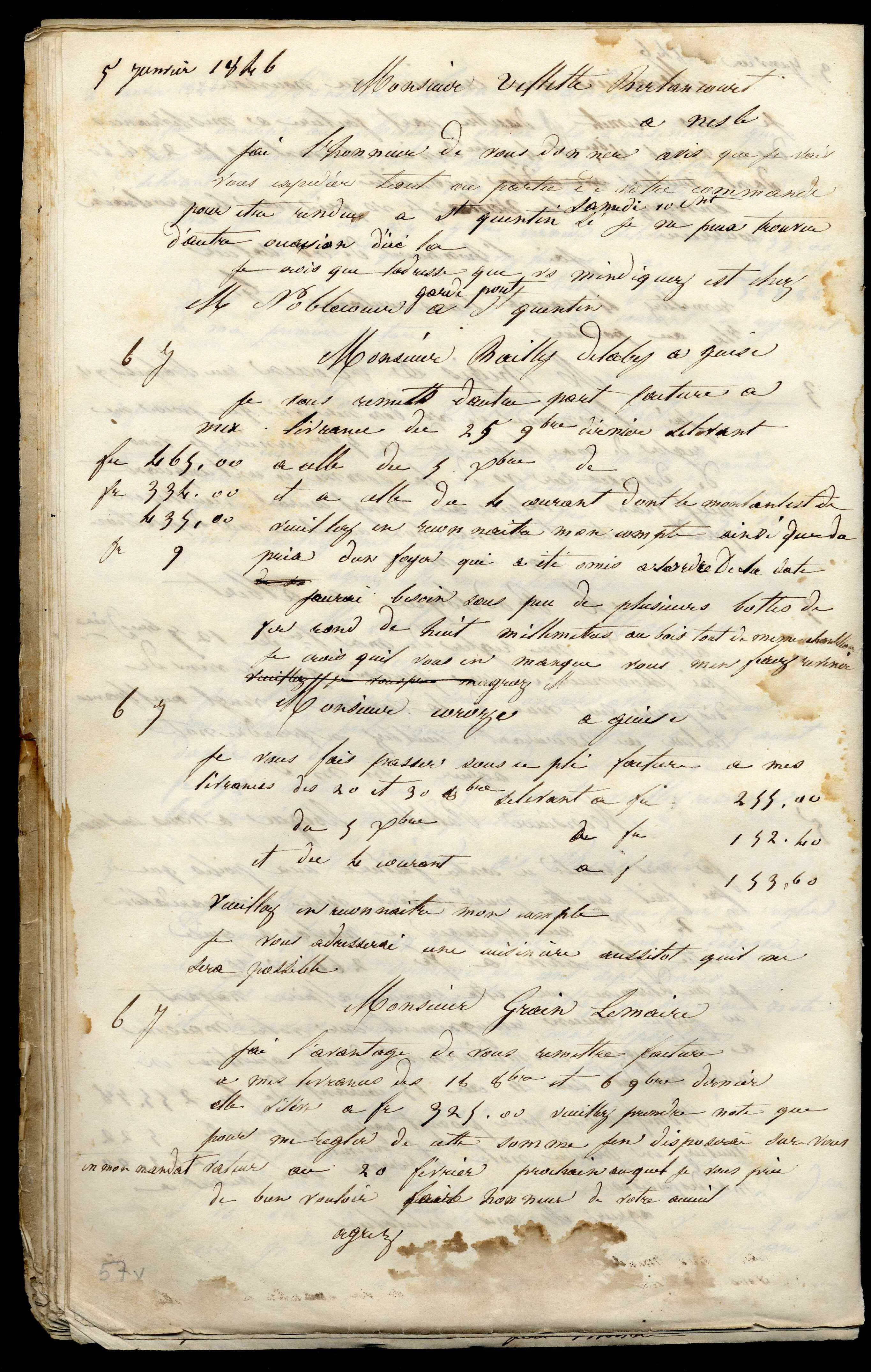 Jean-Baptiste André Godin à monsieur Villette-Berlancourt, 5 janvier 1846 Jean-Baptiste André Godin à monsieur Villette-Berlancourt, 5 janvier 1846