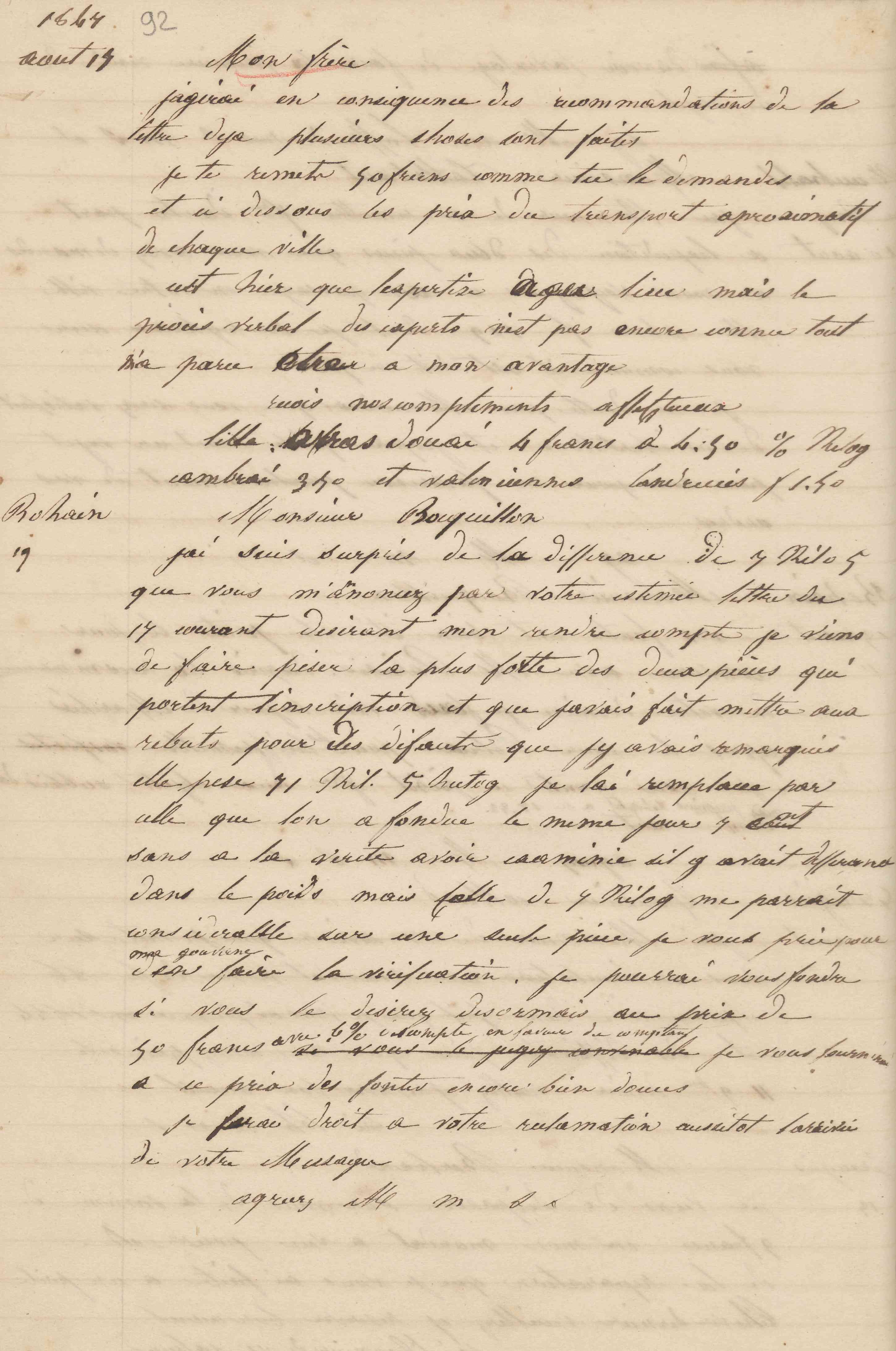 Jean-Baptiste André Godin à monsieur Bocquillon, 19 août 1847 Jean-Baptiste André Godin à monsieur Bocquillon, 19 août 1847