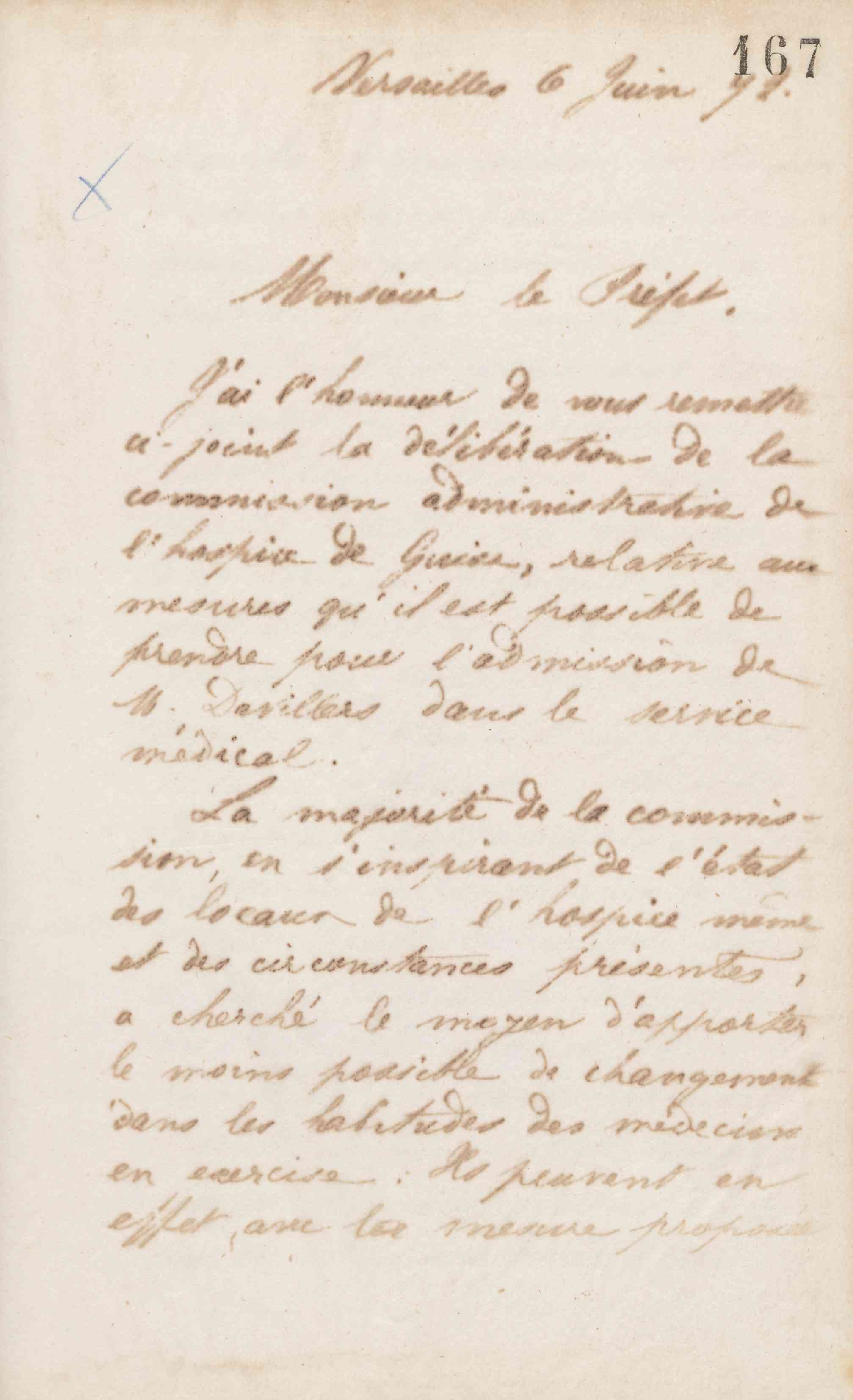 Jean-Baptiste André Godin au préfet de l'Aisne, 6 juin 1872