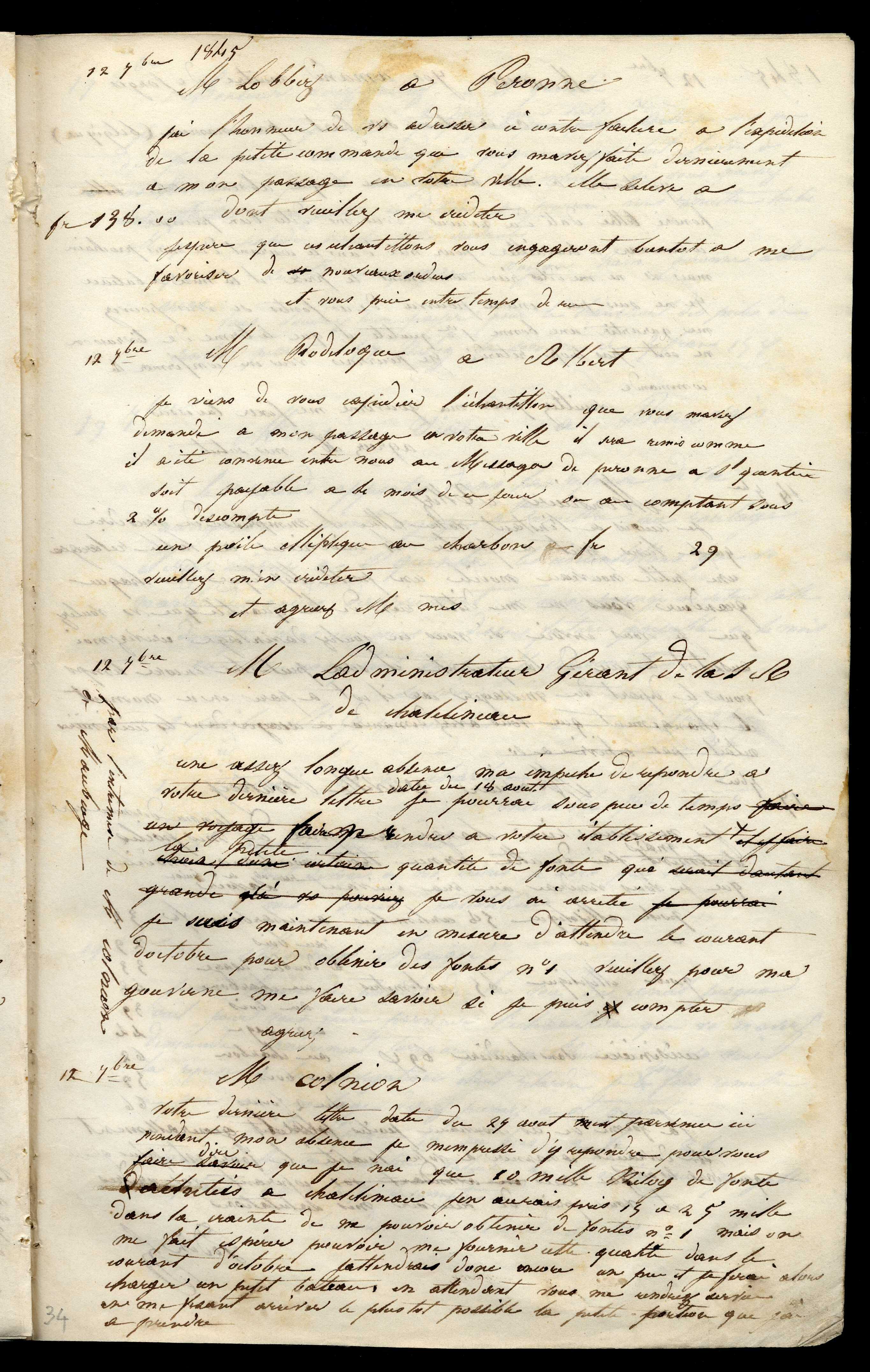 Jean-Baptiste André Godin à monsieur Rodeloque, 12 septembre [1845]