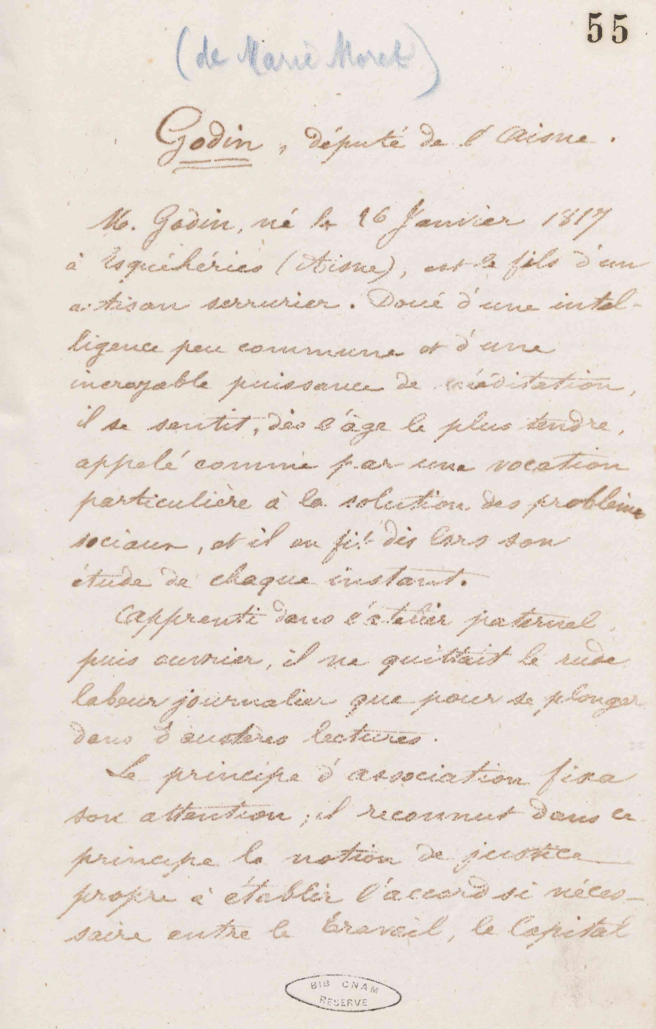 Biographie de Jean-Baptiste André Godin