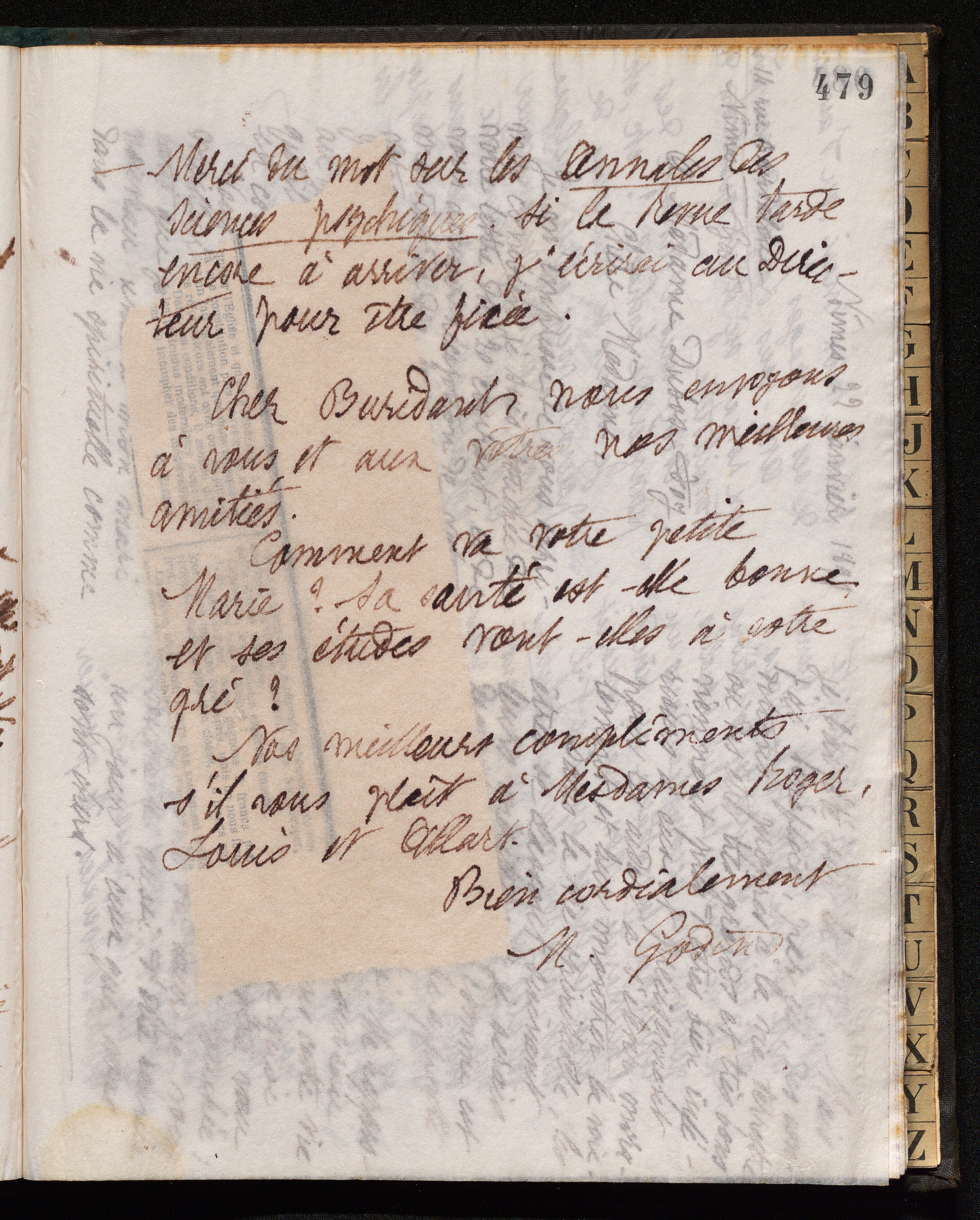 Marie Moret à Henri Buridant, 22 janvier 1897