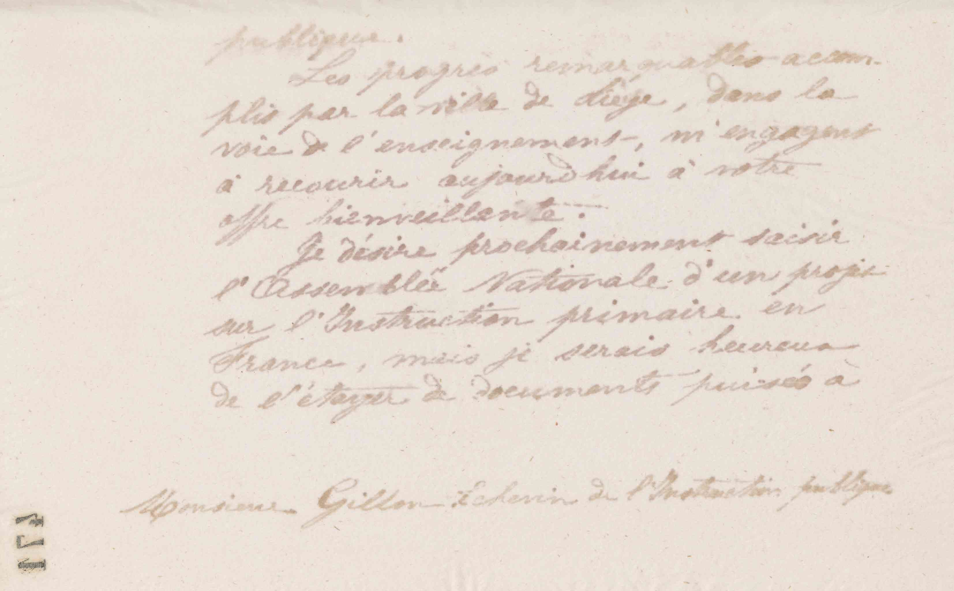 Jean-Baptiste André Godin à monsieur Gillon, 11 juillet 1873