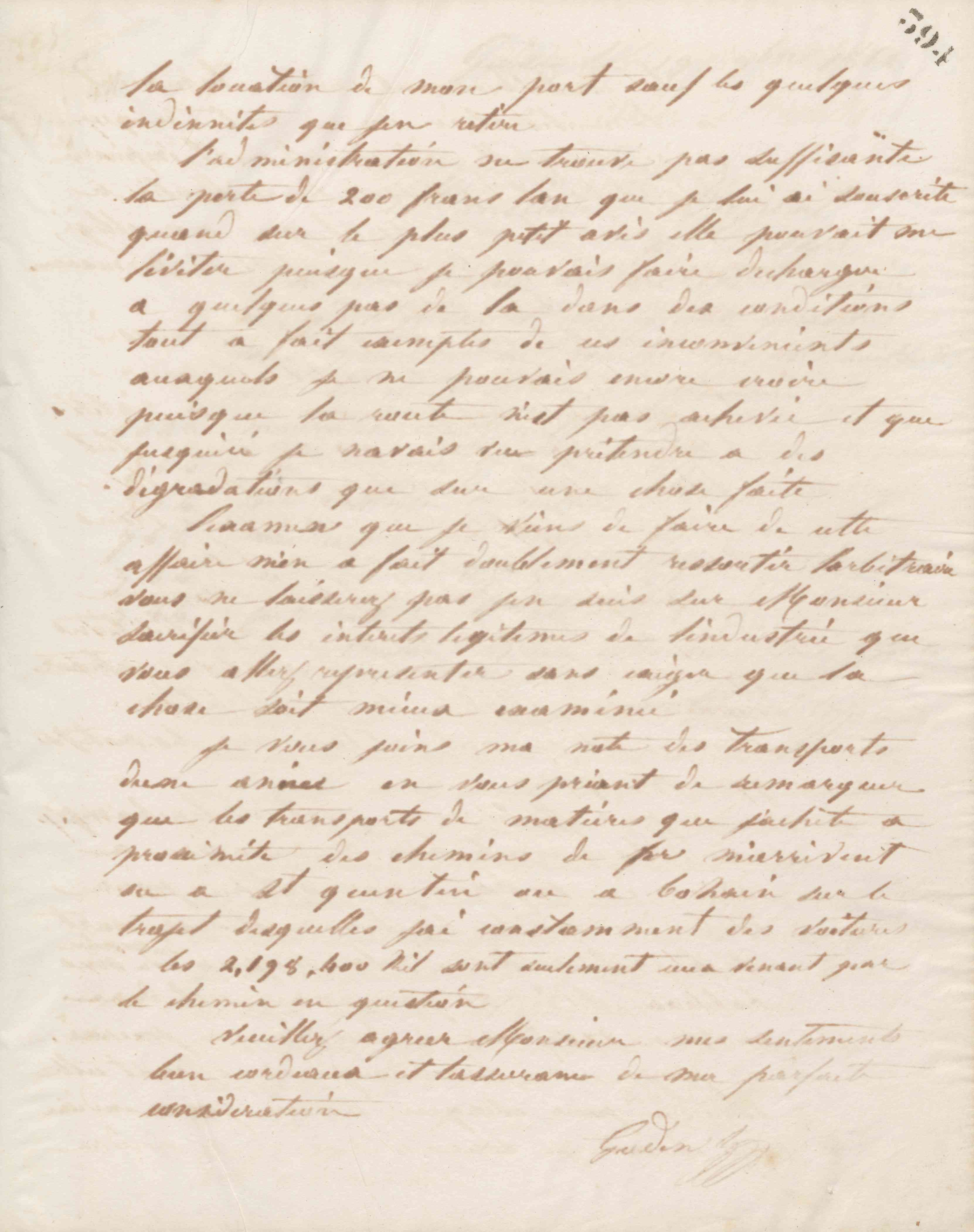 Jean-Baptiste André Godin à monsieur Parmentier, 14 novembre 1862