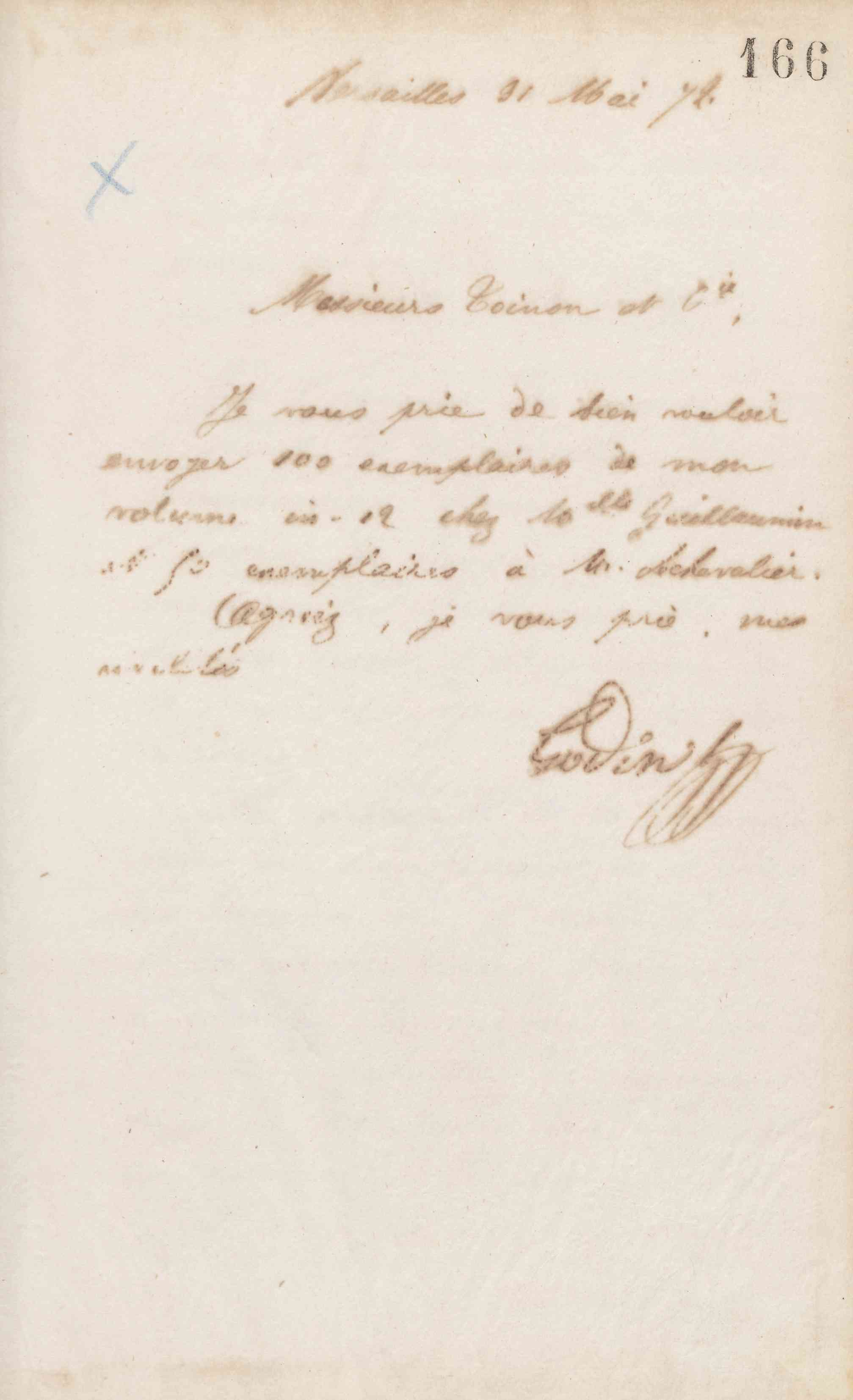 Jean-Baptiste André Godin à L. Toinon et Cie, 31 mai 1872