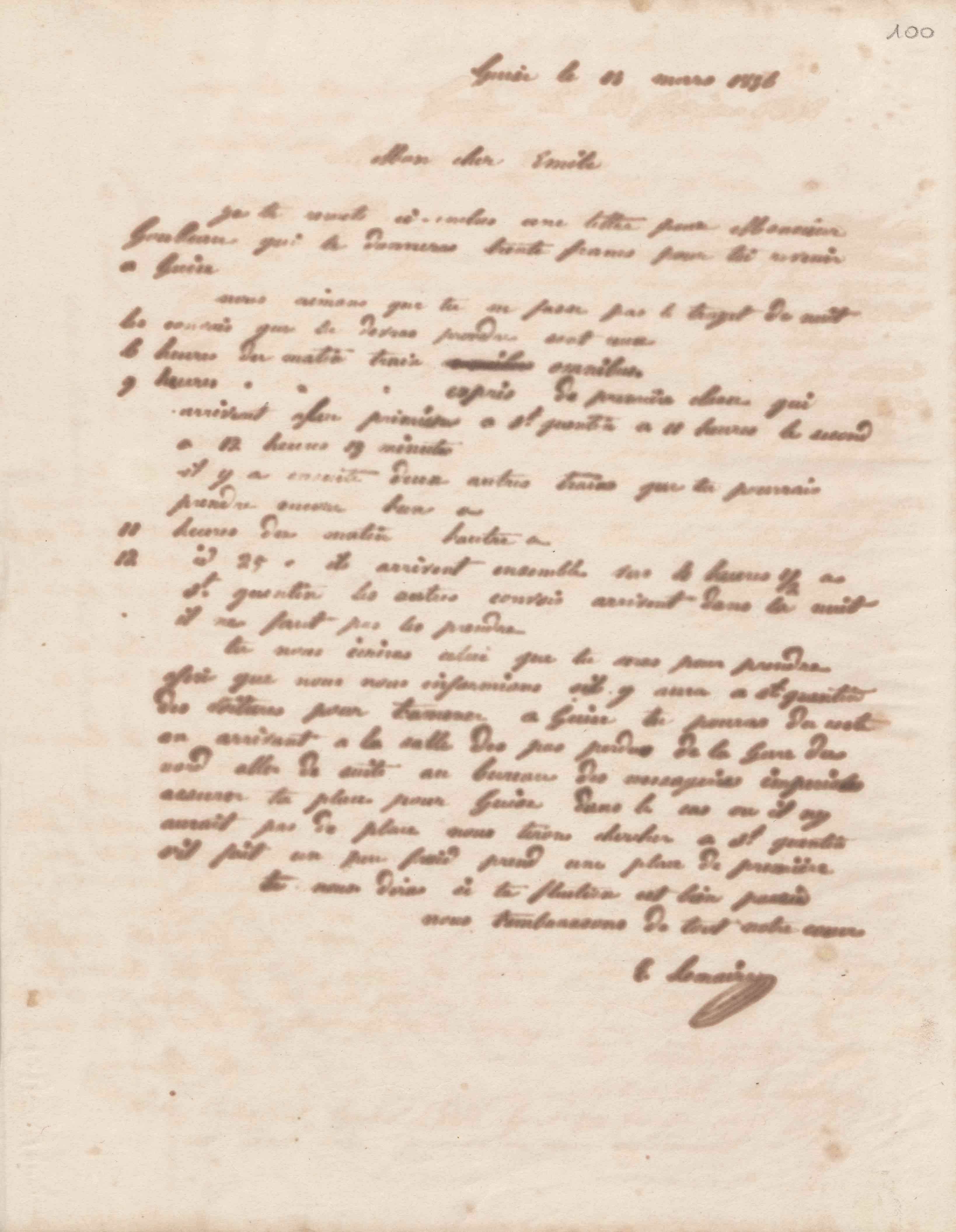 Esther Lemaire à Émile Godin, 13 mars 1856