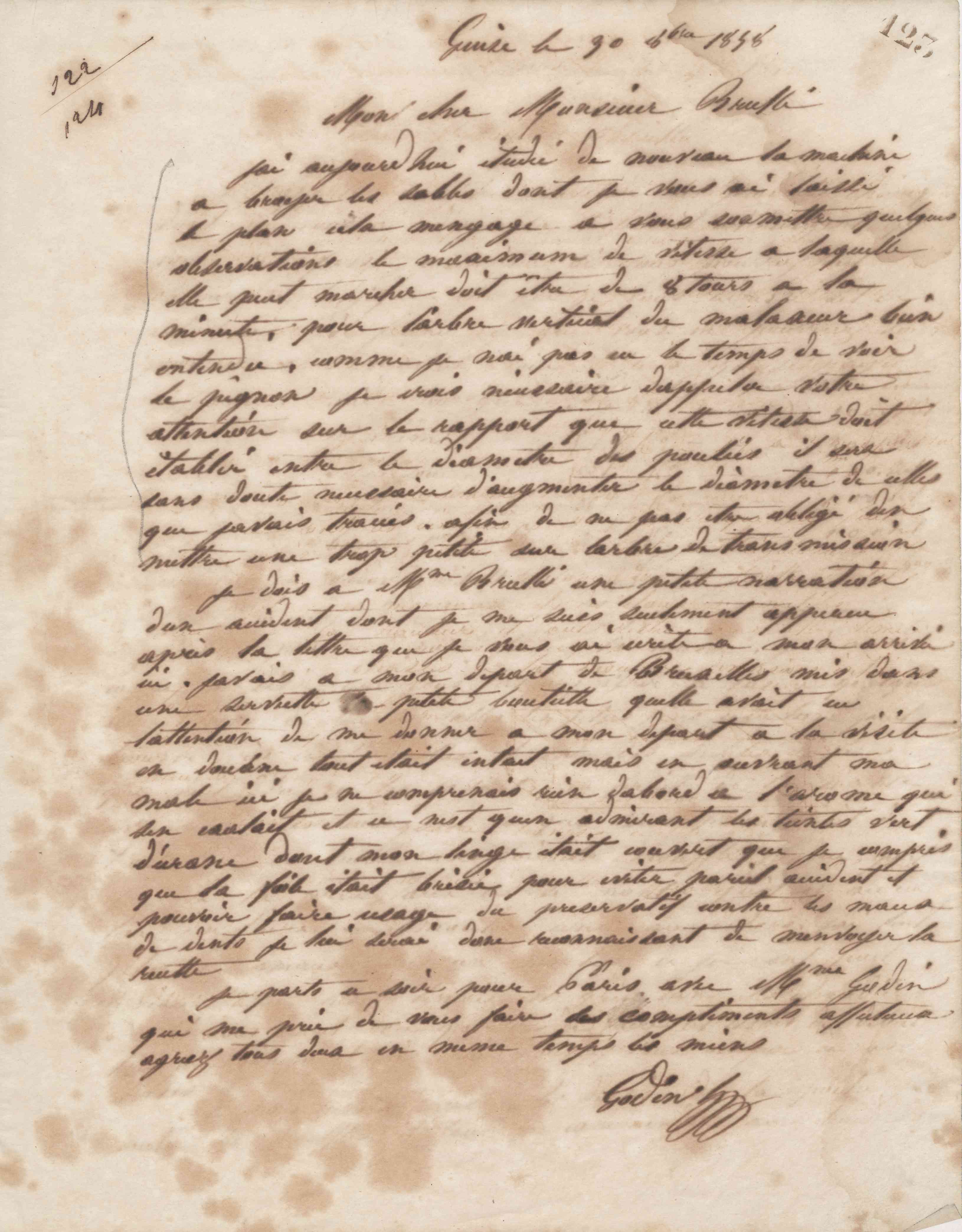 Jean-Baptiste André Godin à Alexandre Brullé, 30 octobre 1858
