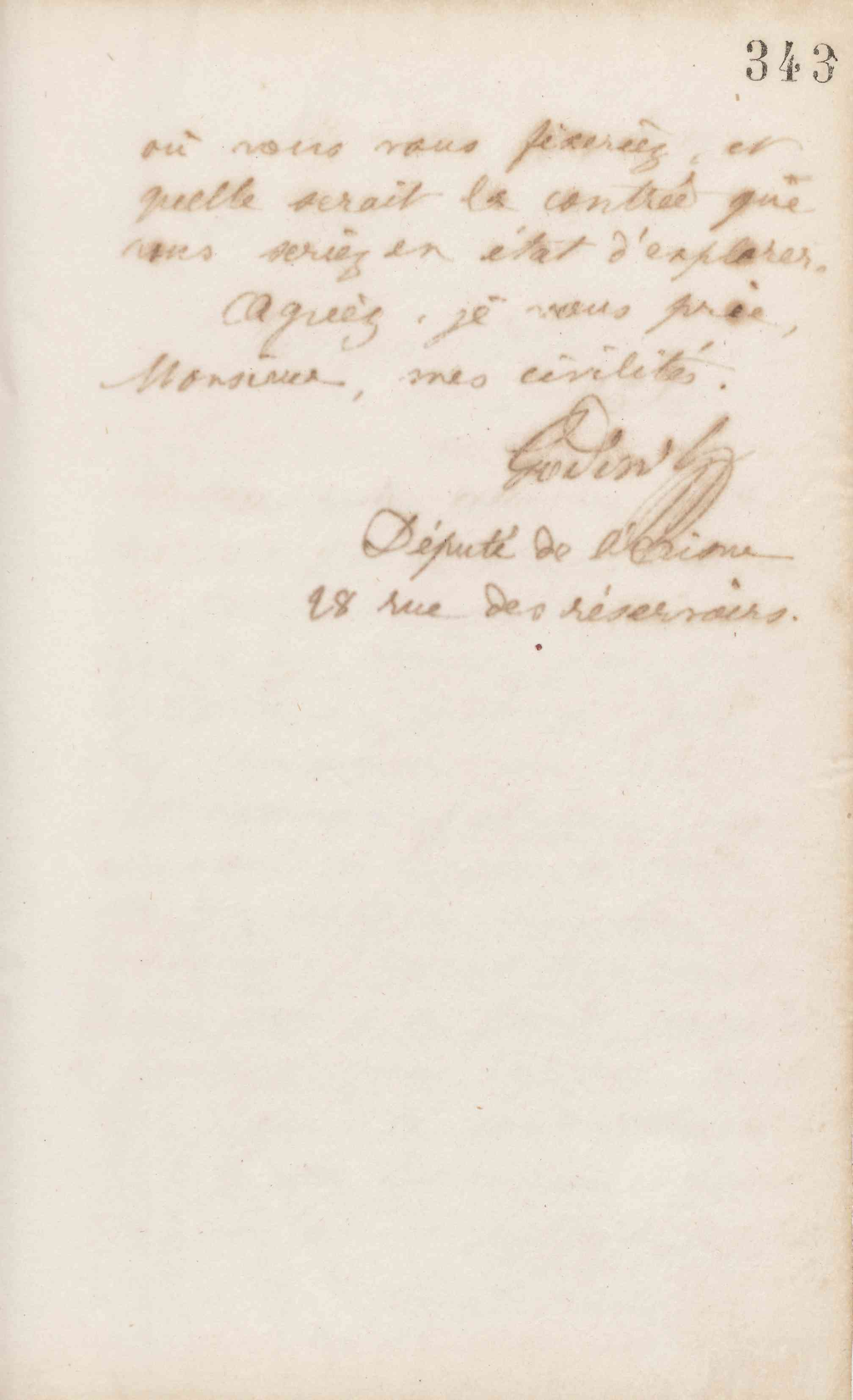 Jean-Baptiste André Godin à monsieur Bugnot, 26 novembre 1872