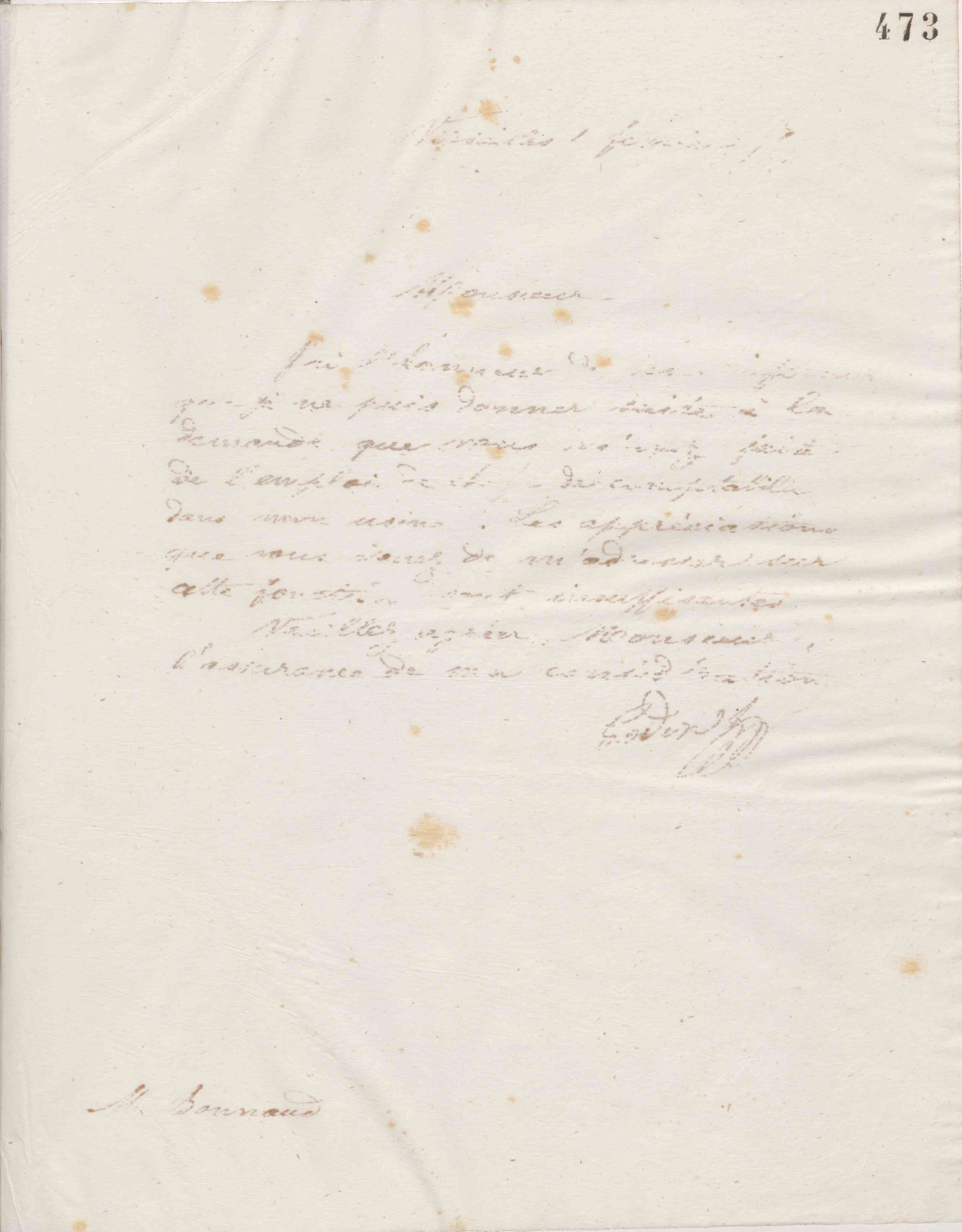 Jean-Baptiste André Godin à monsieur Bonnaud, 1er février 1875 Jean-Baptiste André Godin à monsieur Bonnaud, 1er février 1875