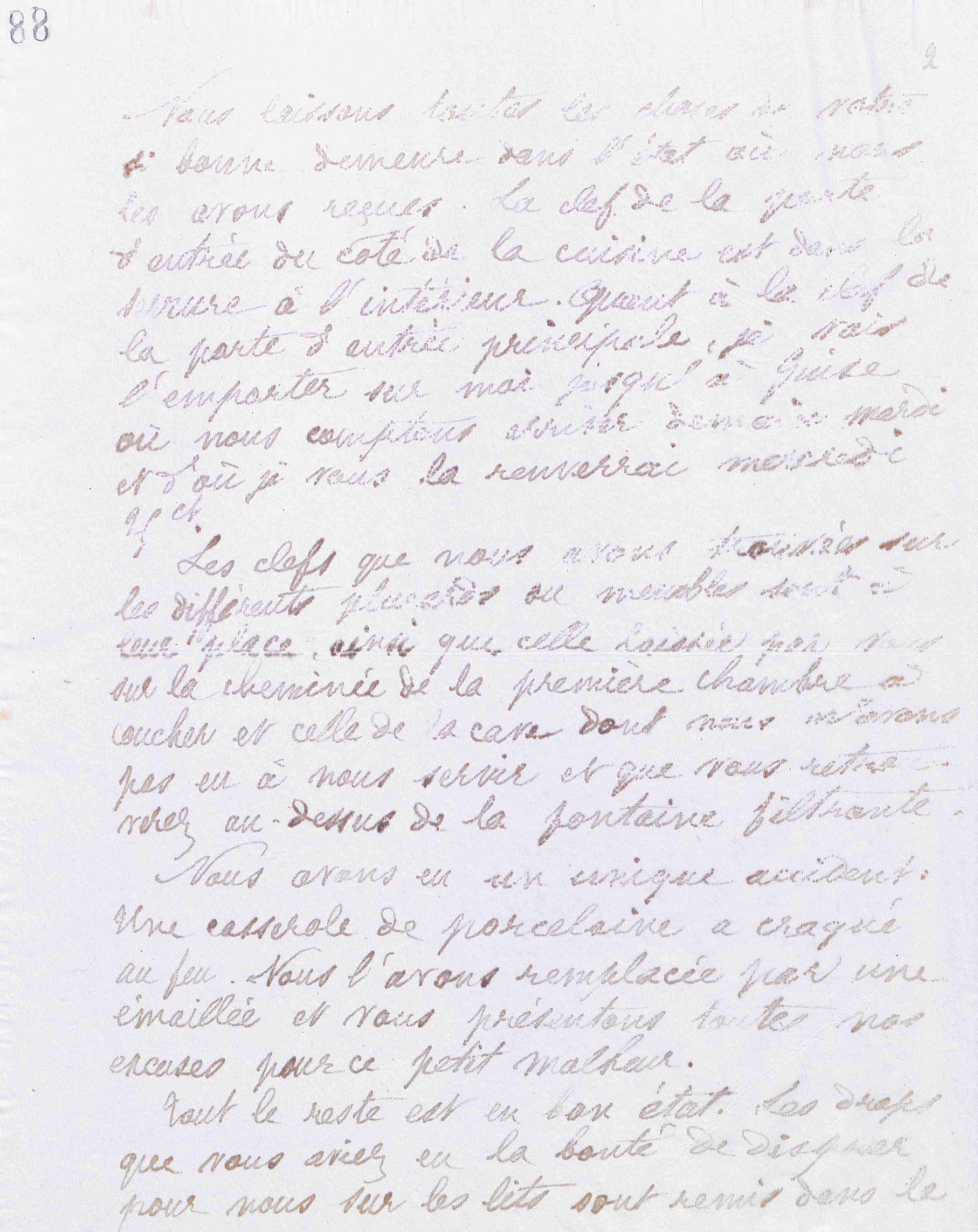 Marie Moret à Gaston Ganault, 23 septembre 1889