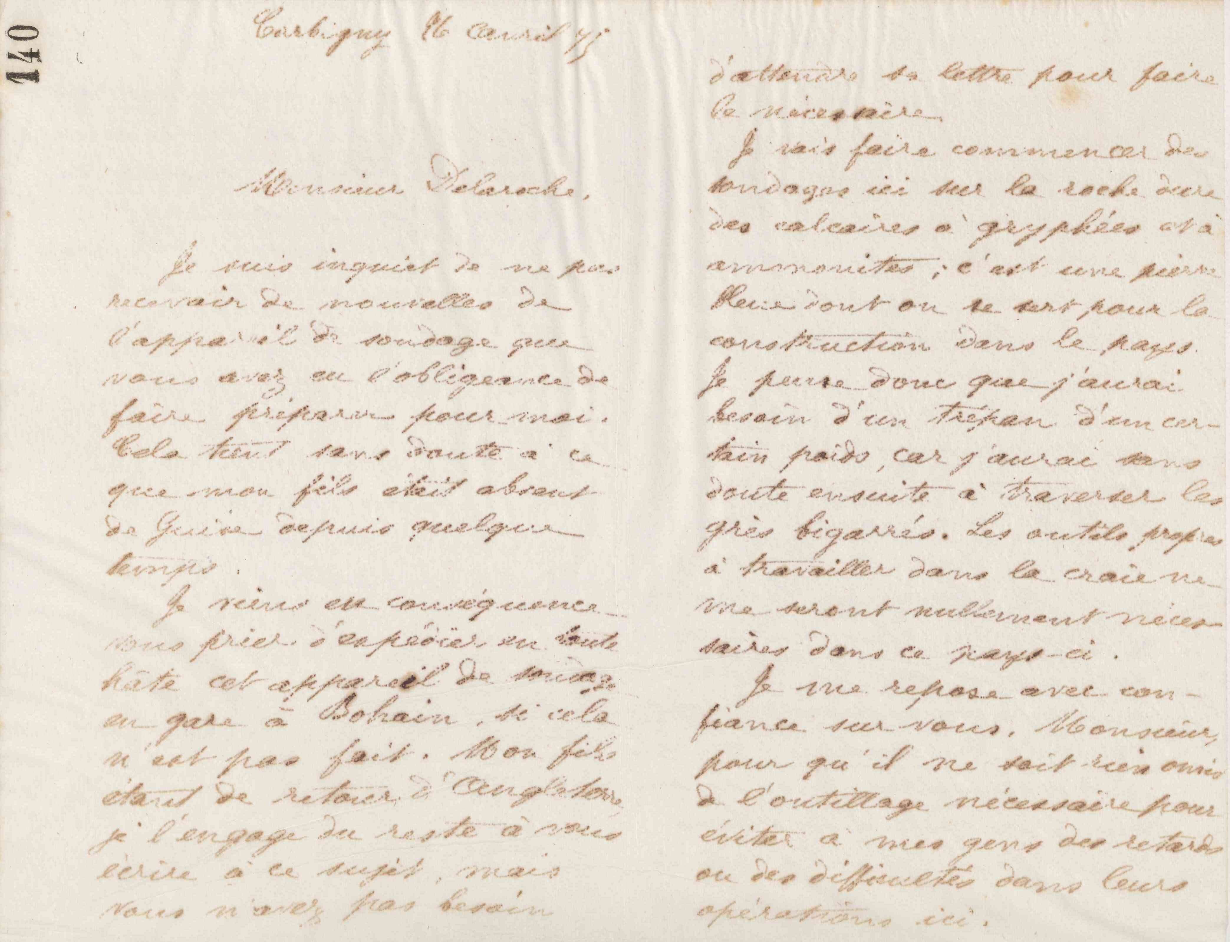 Jean-Baptiste André Godin à Alphonse Delaroche, 26 avril 1875