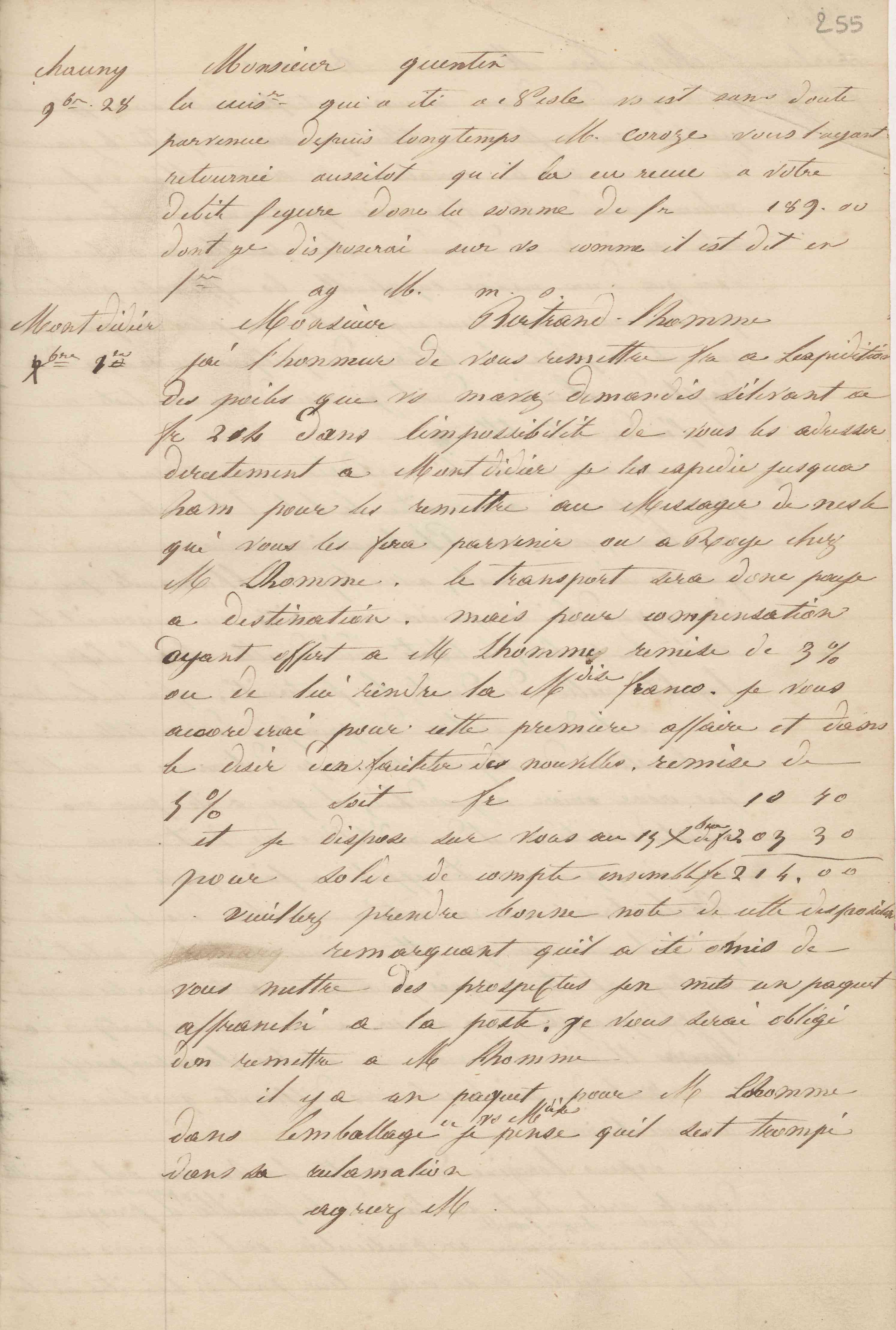 Jean-Baptiste André Godin à monsieur Bertand-Lhomme, 1er décembre 1848