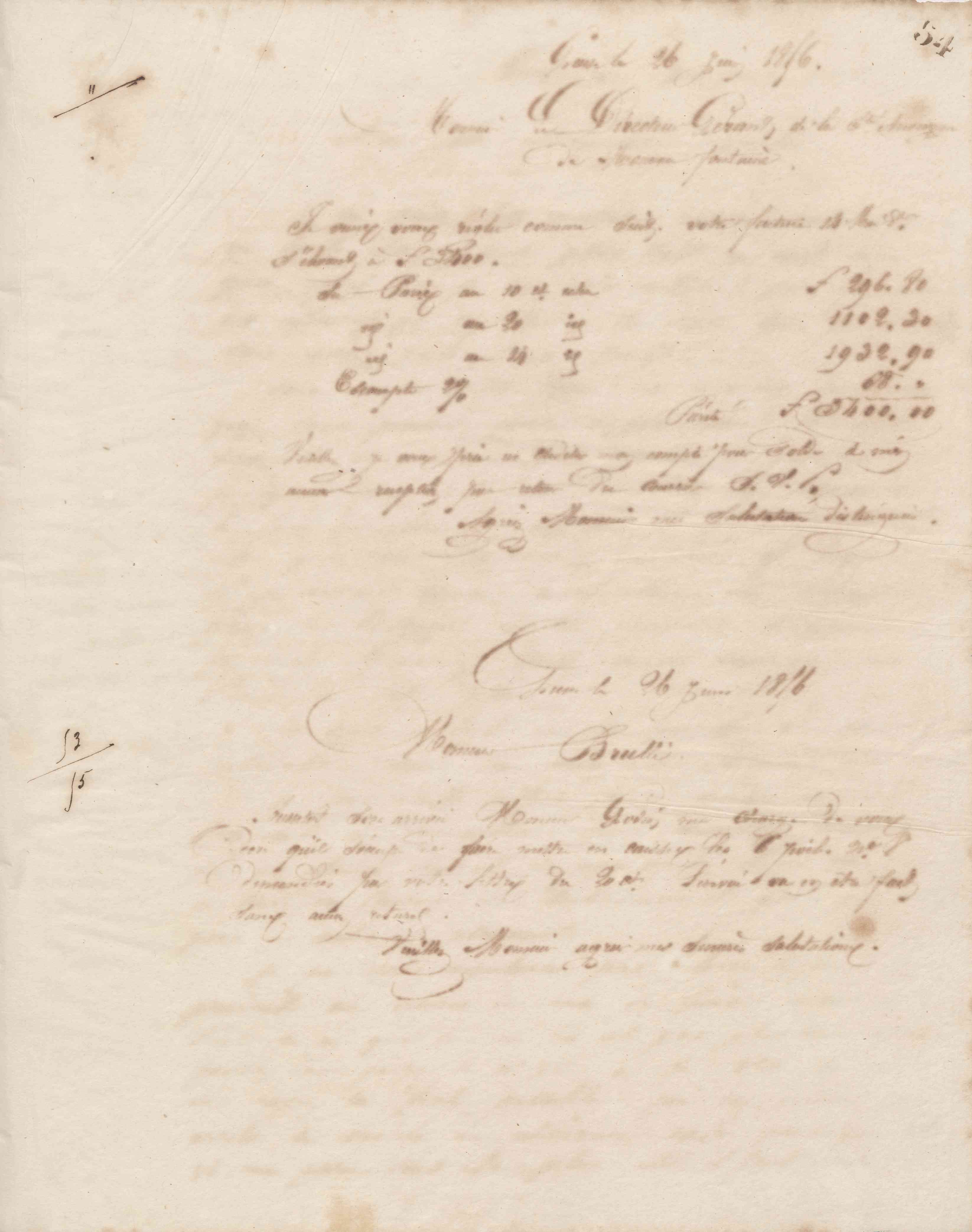 Les Fonderies et manufactures Godin-Lemaire à Alexandre Brullé, 26 juin 1856
