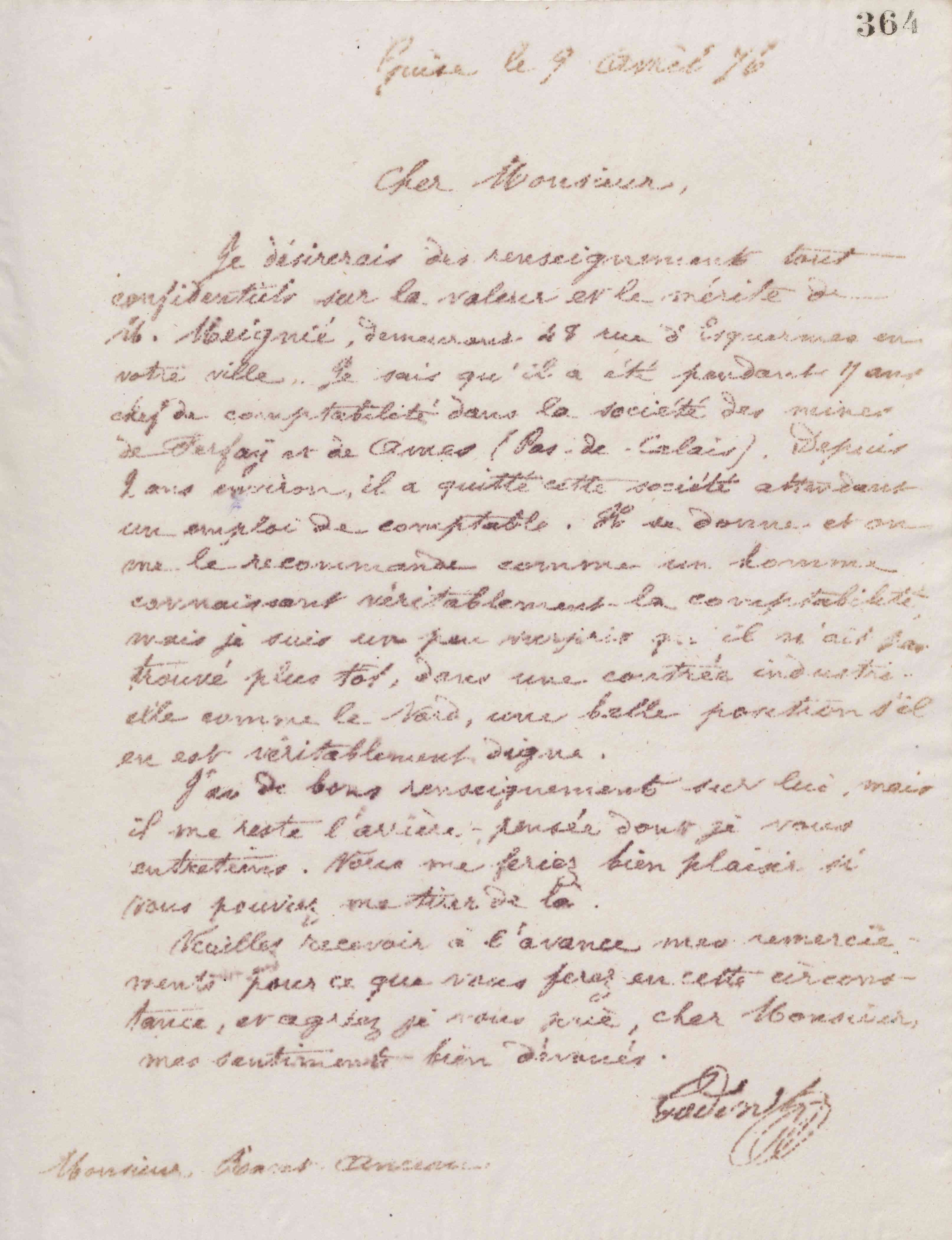 Jean-Baptiste André Godin à Jean-Baptiste Ravet-Anceau, 9 avril 1876 Jean-Baptiste André Godin à Jean-Baptiste Ravet-Anceau, 9 avril 1876