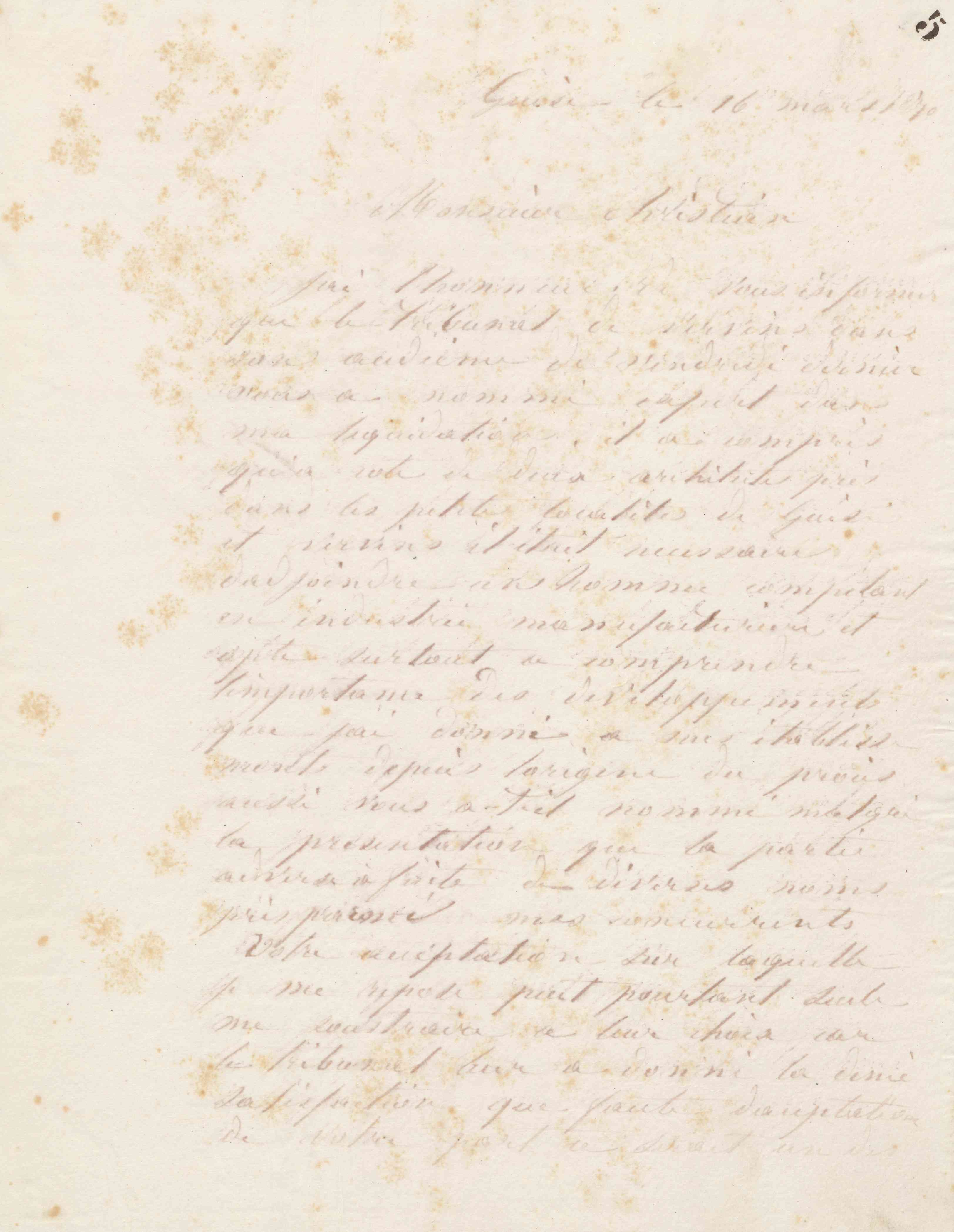 Jean-Baptiste André Godin à Gustave Christian, 16 mars 1870
