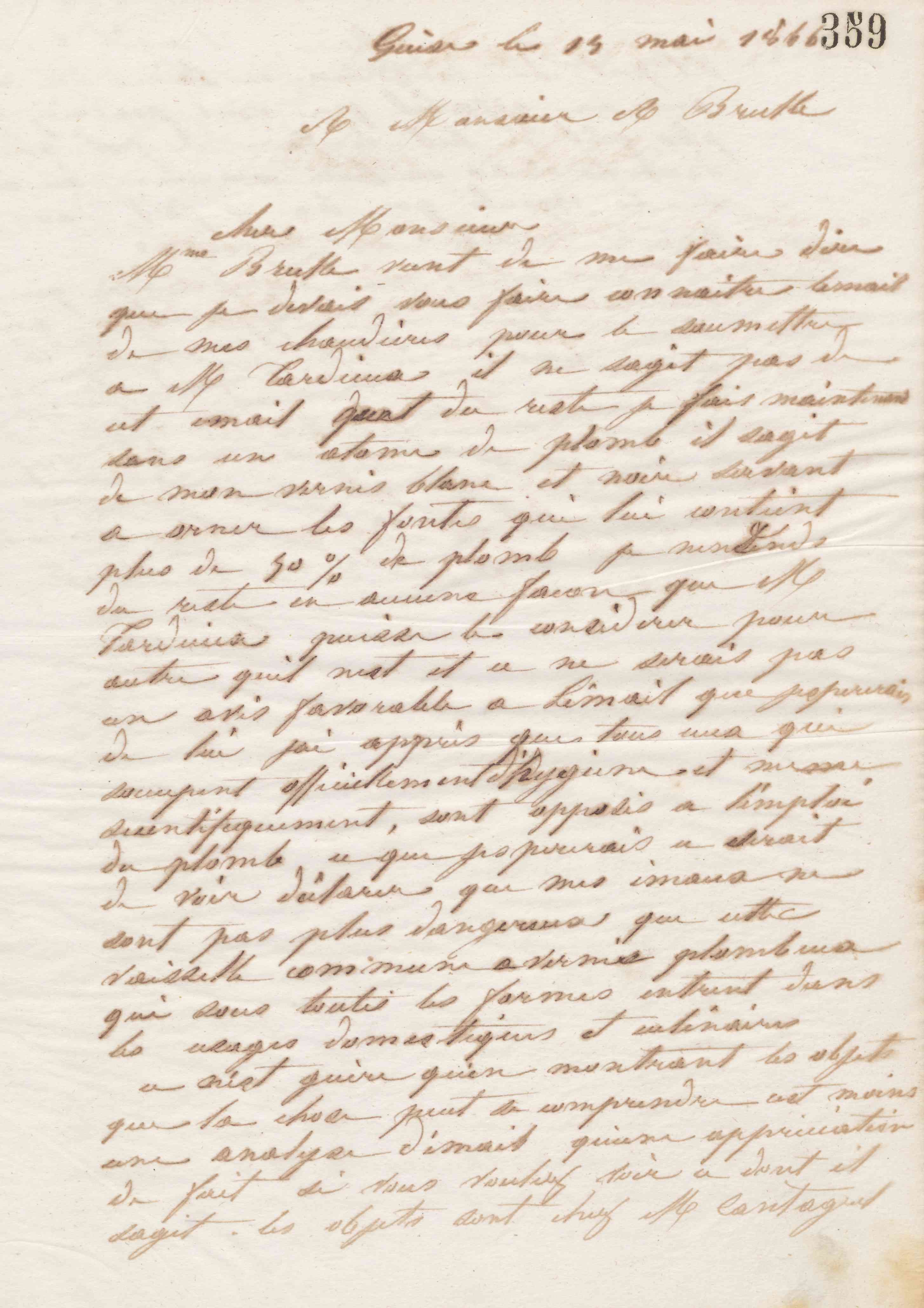 Jean-Baptiste André Godin à Alexandre Brullé, 15 mai 1866 Jean-Baptiste André Godin à Alexandre Brullé, 15 mai 1866