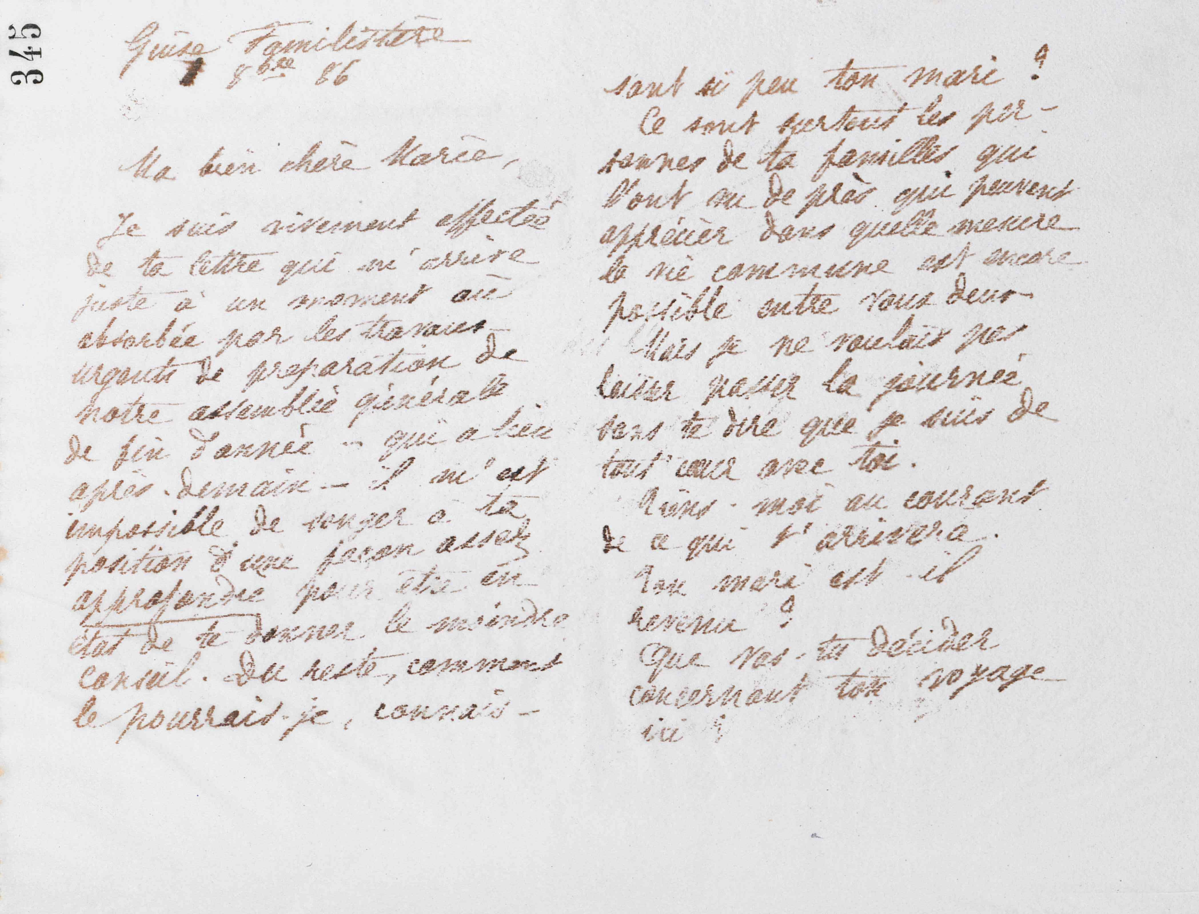 Marie Moret à Marie Dossogne, vers le 1er octobre 1886