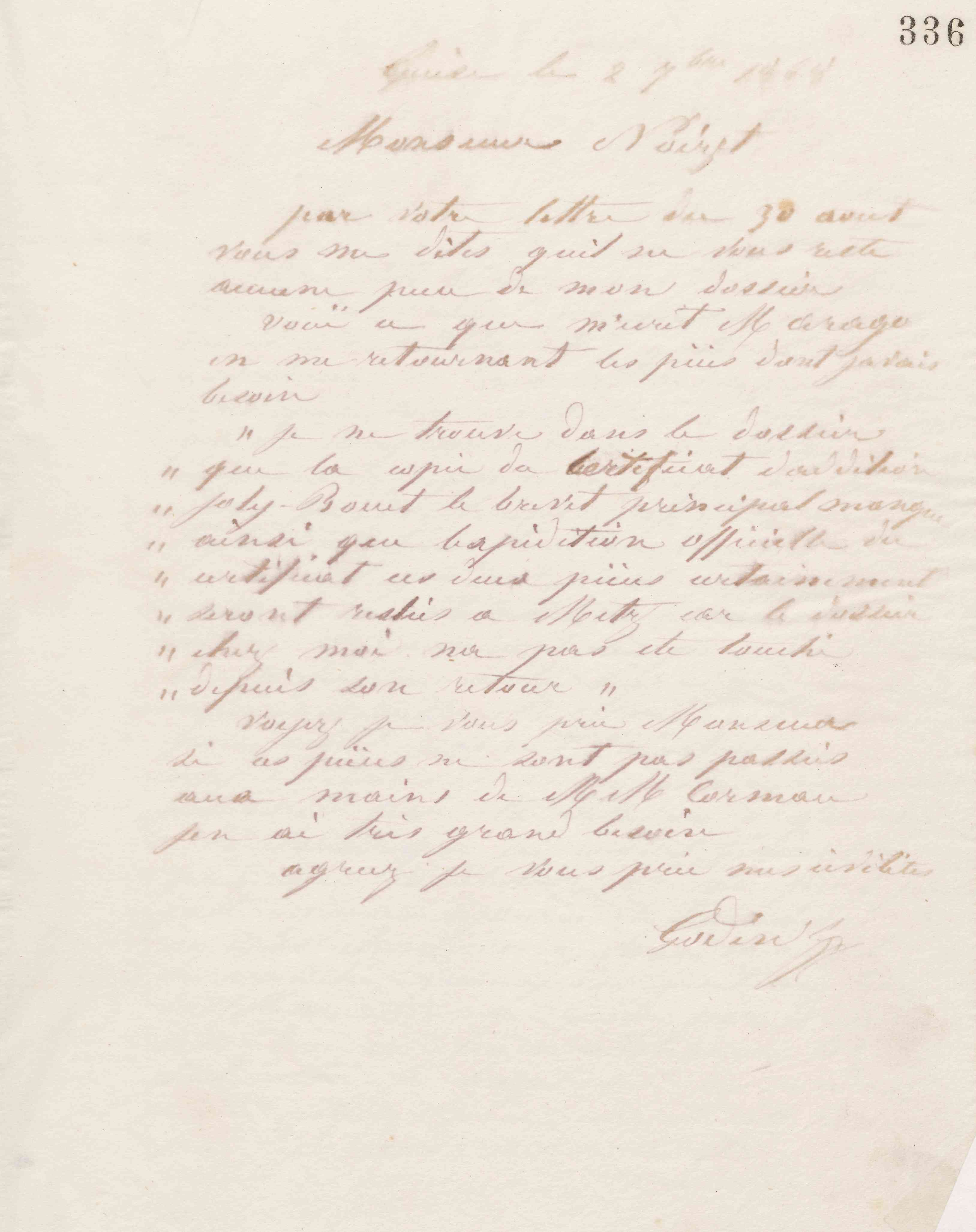 Jean-Baptiste André Godin à Charles René Noizet, 2 septembre 1868