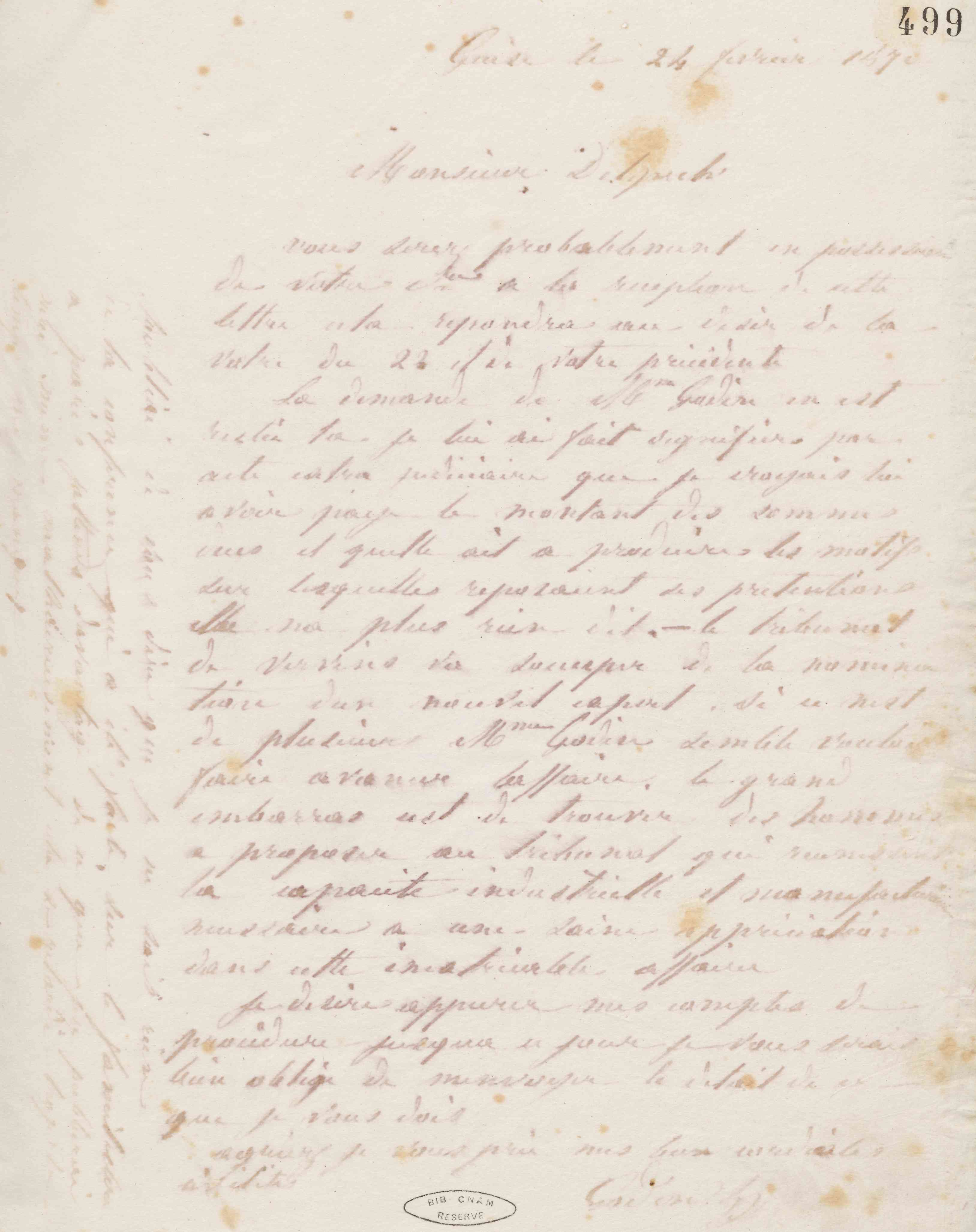 Jean-Baptiste André Godin à Alphonse Delpech, 24 février 1870