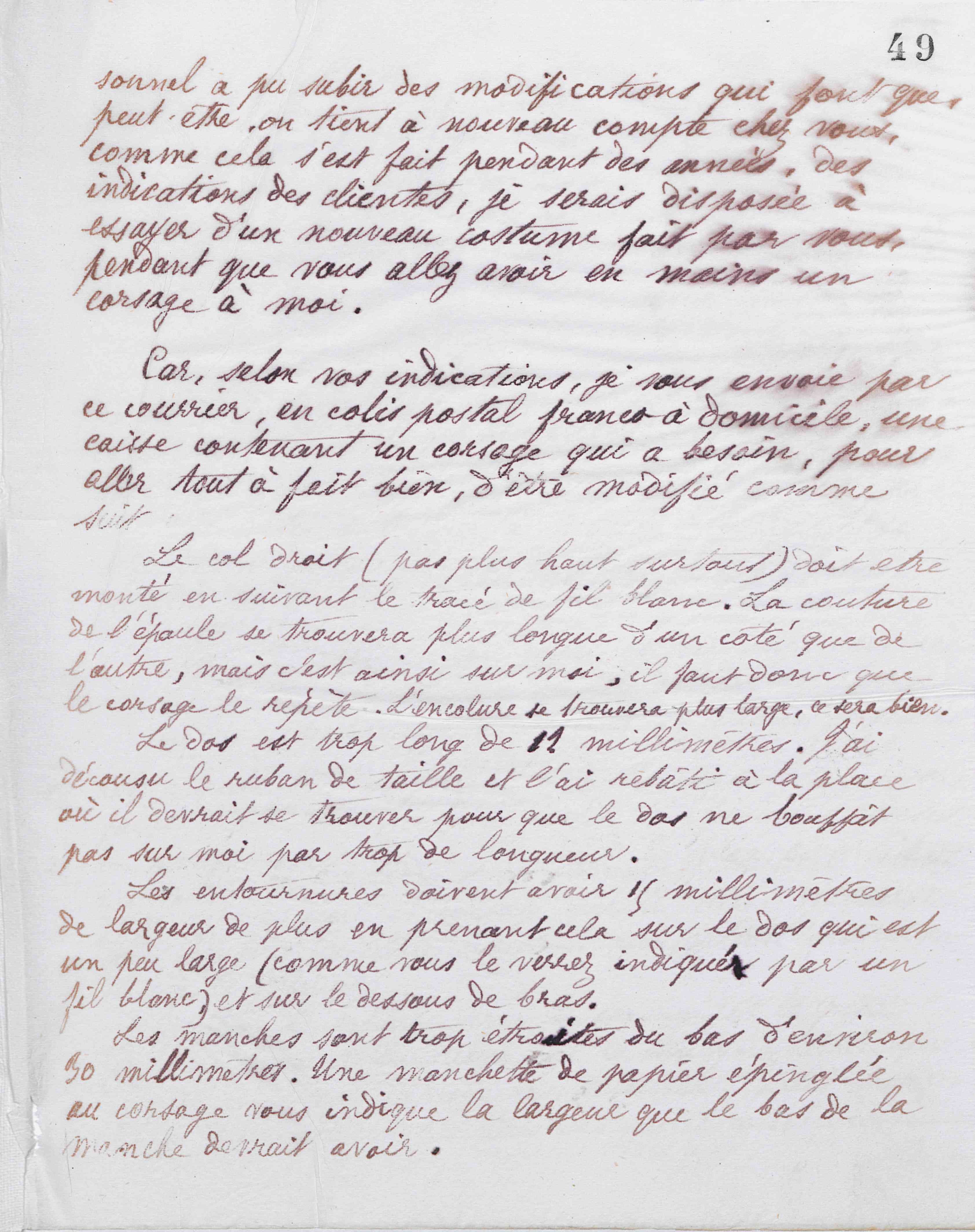 Marie Moret à madame Coussinet, 4 avril 1887