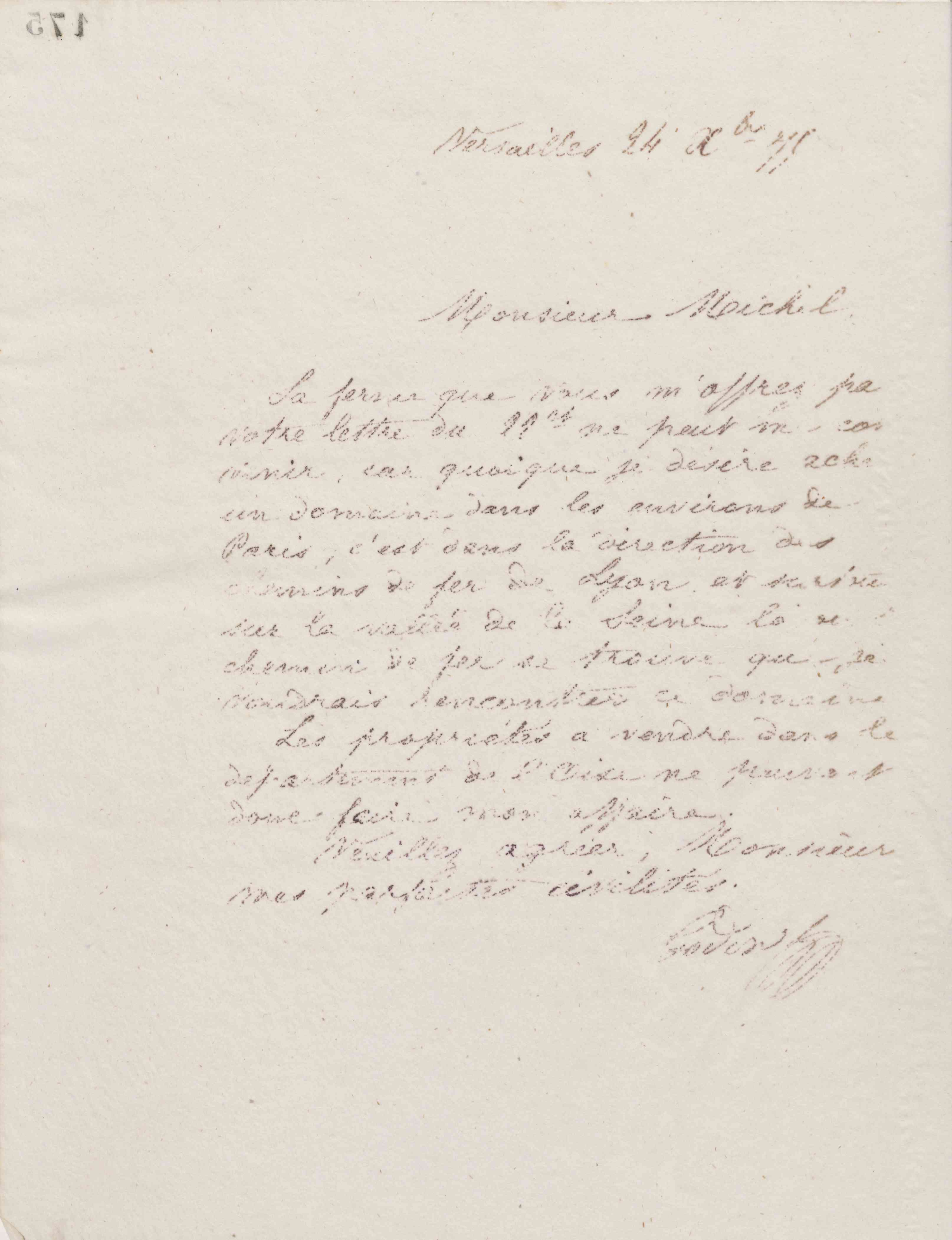 Jean-Baptiste André Godin à monsieur Michel, 24 décembre 1875