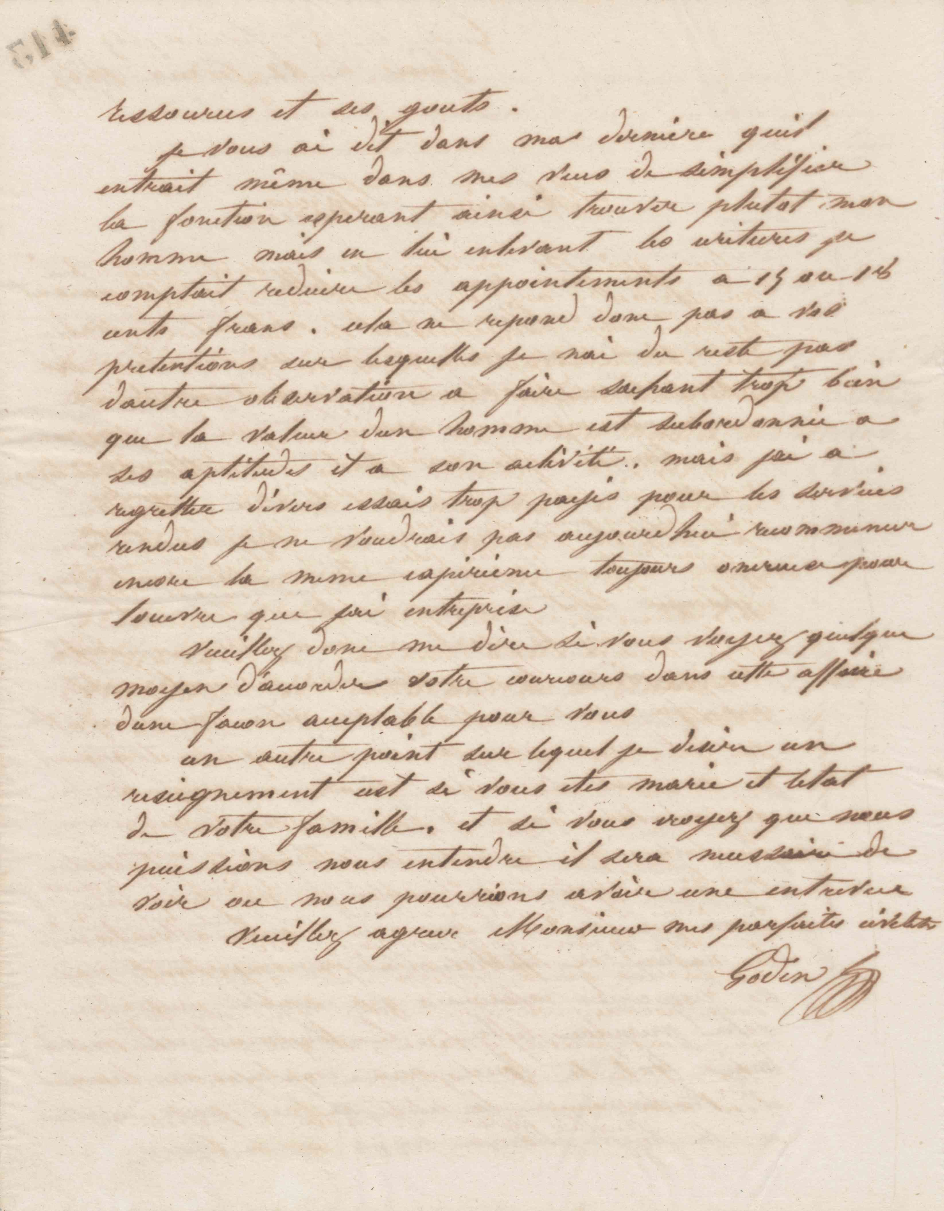 Jean-Baptiste André Godin à monsieur Lecareux, 22 février 1863