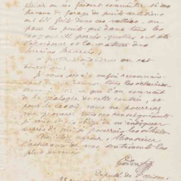 Jean-Baptiste André Godin à monsieur Aubry, 16 février 1875