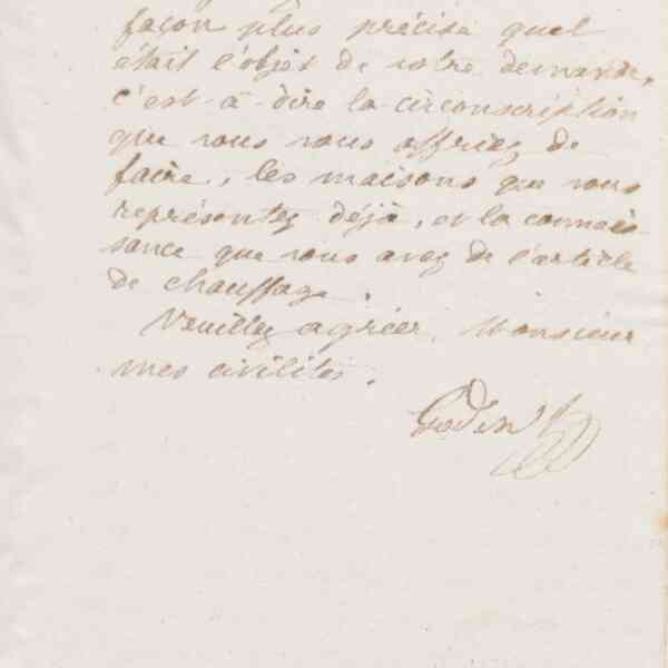 Jean-Baptiste André Godin à monsieur Mitelette, 6 décembre 1873