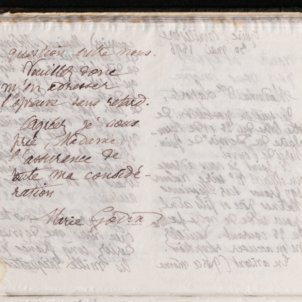 Marie Moret à madame veuve Laporte, 30 mai 1896