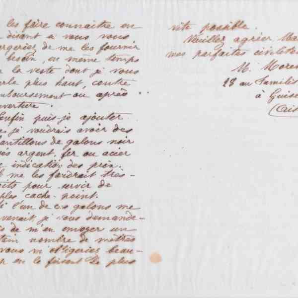 Marie Moret à madame Rossignon, 19 octobre 1875