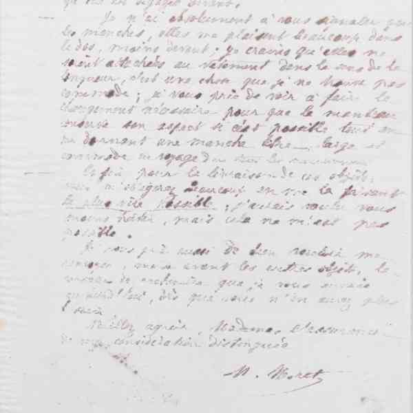 Marie Moret à madame Fladry, 30 mai 1877
