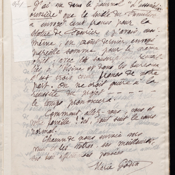 Marie Moret à Antoine Piponnier, 16 mars 1897