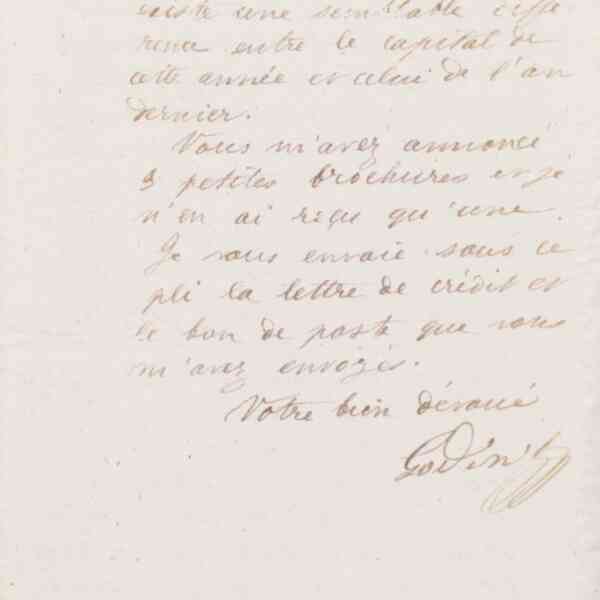 Jean-Baptiste André Godin à Eugène André, 20 mars 1874