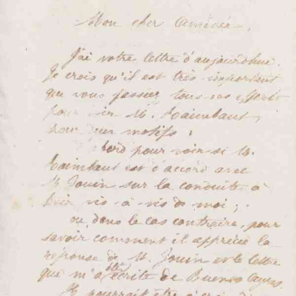 Jean-Baptiste André Godin à Amédée Moret, 13 février 1874