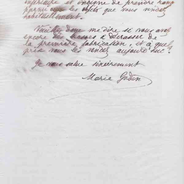 Marie Moret à Rehns et Cie, 23 avril 1887