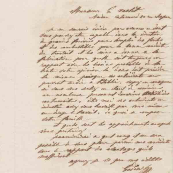 Jean-Baptiste André Godin à monsieur G. Vaslet, 5 octobre 1860