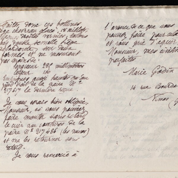 Marie Moret à Henry Herth, 16 avril 1897