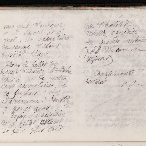 Marie Moret à madame veuve Laporte, 14 août 1897