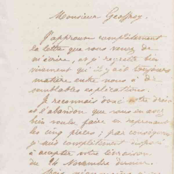 Jean-Baptiste André Godin à monsieur Geoffroy, 2 décembre 1873