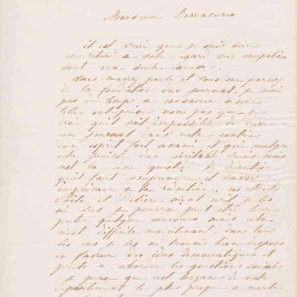 Jean-Baptiste André Godin à Alfred Desmasures, 20 août 1869